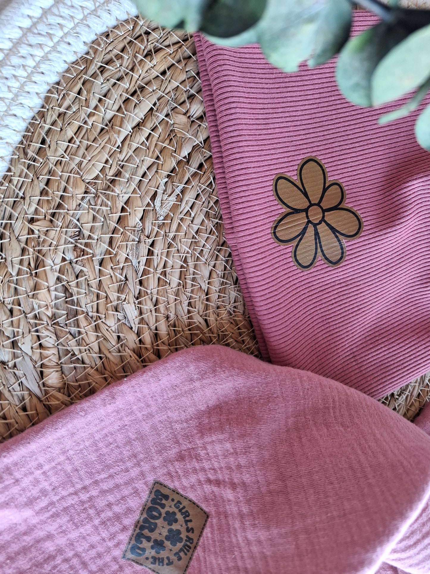 Blume Bügel Label Bügellabel Eigenproduktion