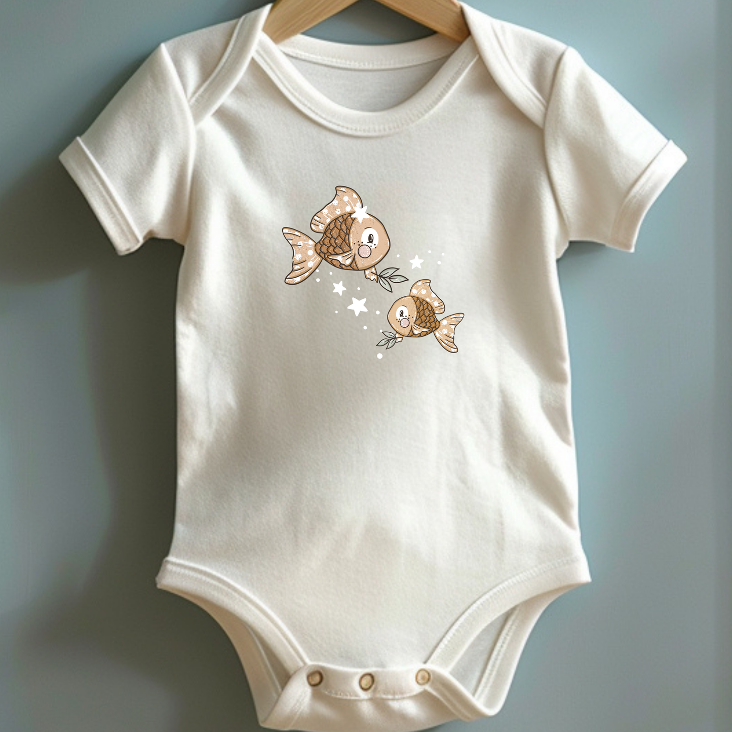 Fische orange Bügelbild Eigenproduktion