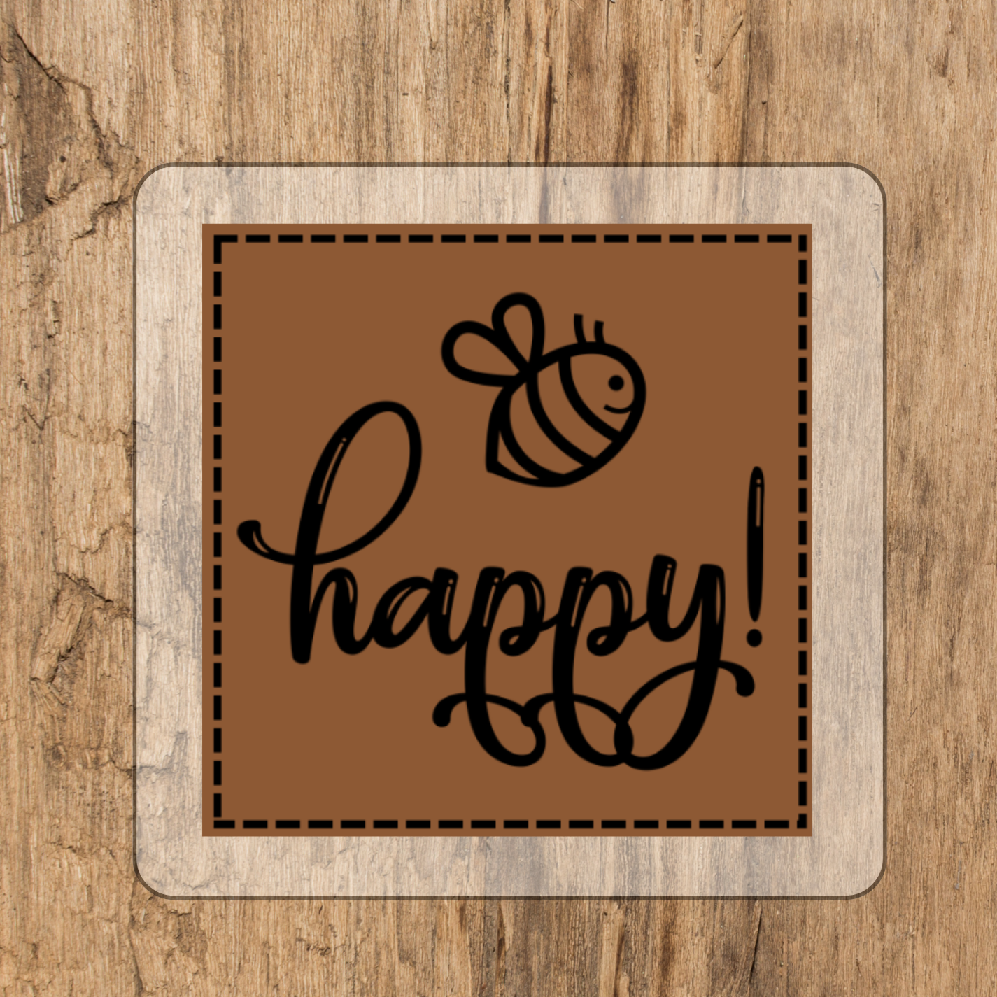 Bee happy Bügel Label Bügellabel Eigenproduktion