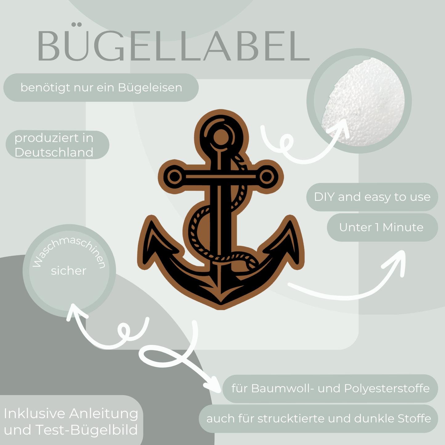 Anker Bügellabel Eigenproduktion