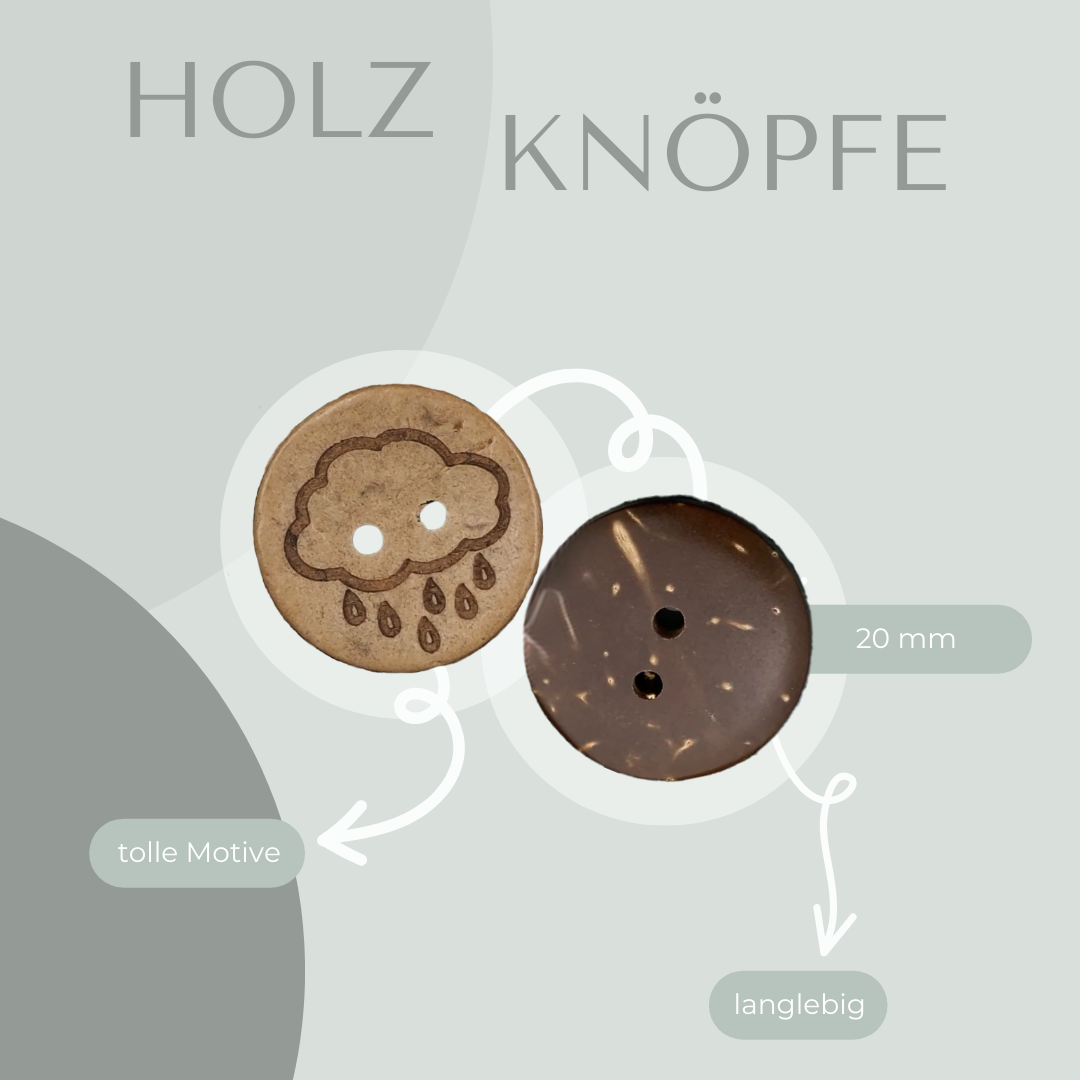 Eigenproduktion Kokosknopf Regenwolke 20mm