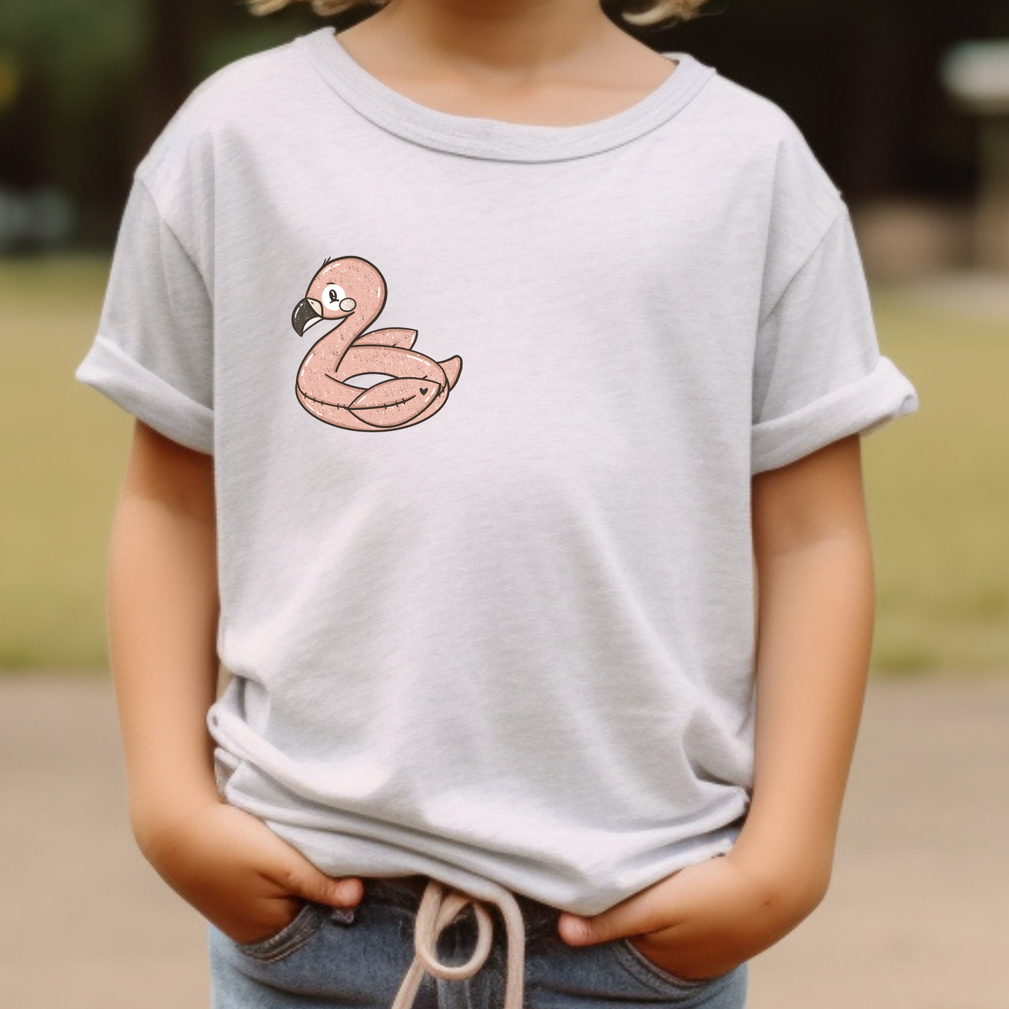 Flamingo Reifen Bügeld-Bild Bügelbild Eigenproduktion