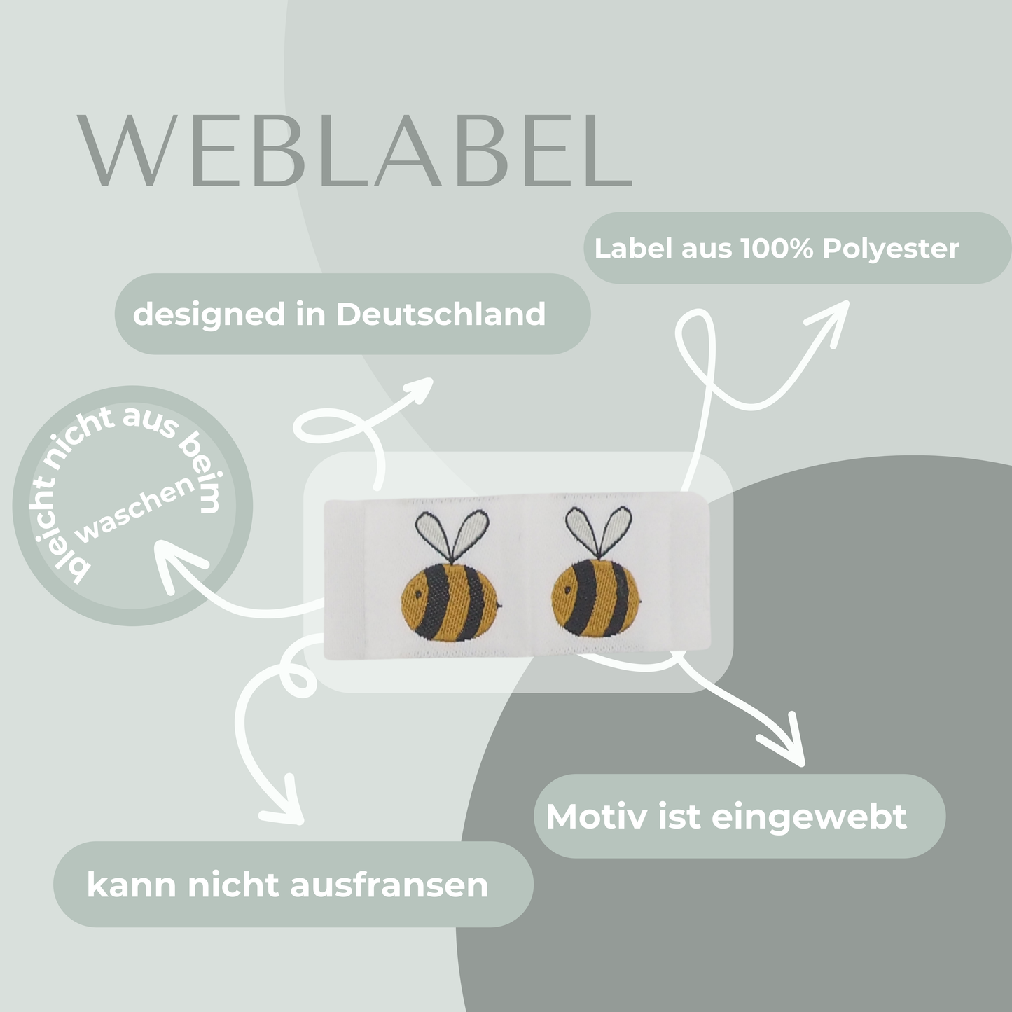 Biene Label gewebt Eigenproduktion