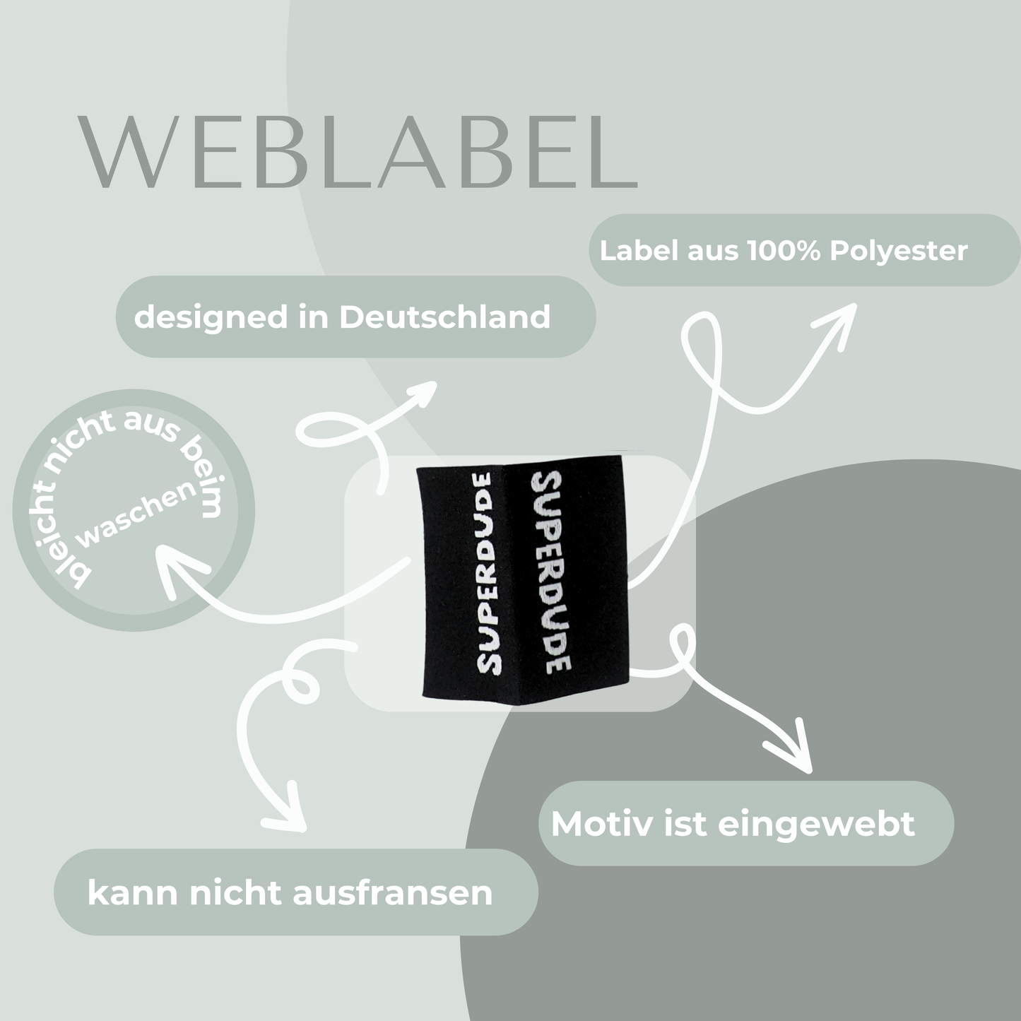 SUPERDUDE Label gewebt Eigenproduktion