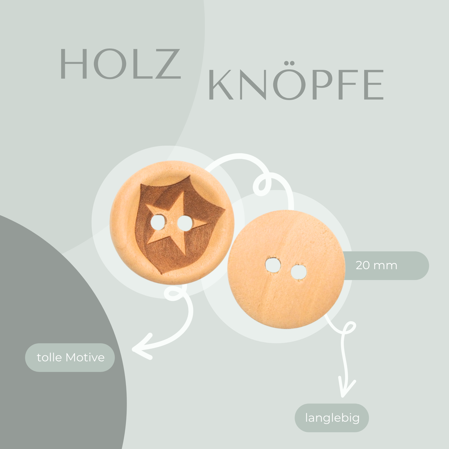 Eigenproduktion Holzknopf Polizei Abzeichen 20mm