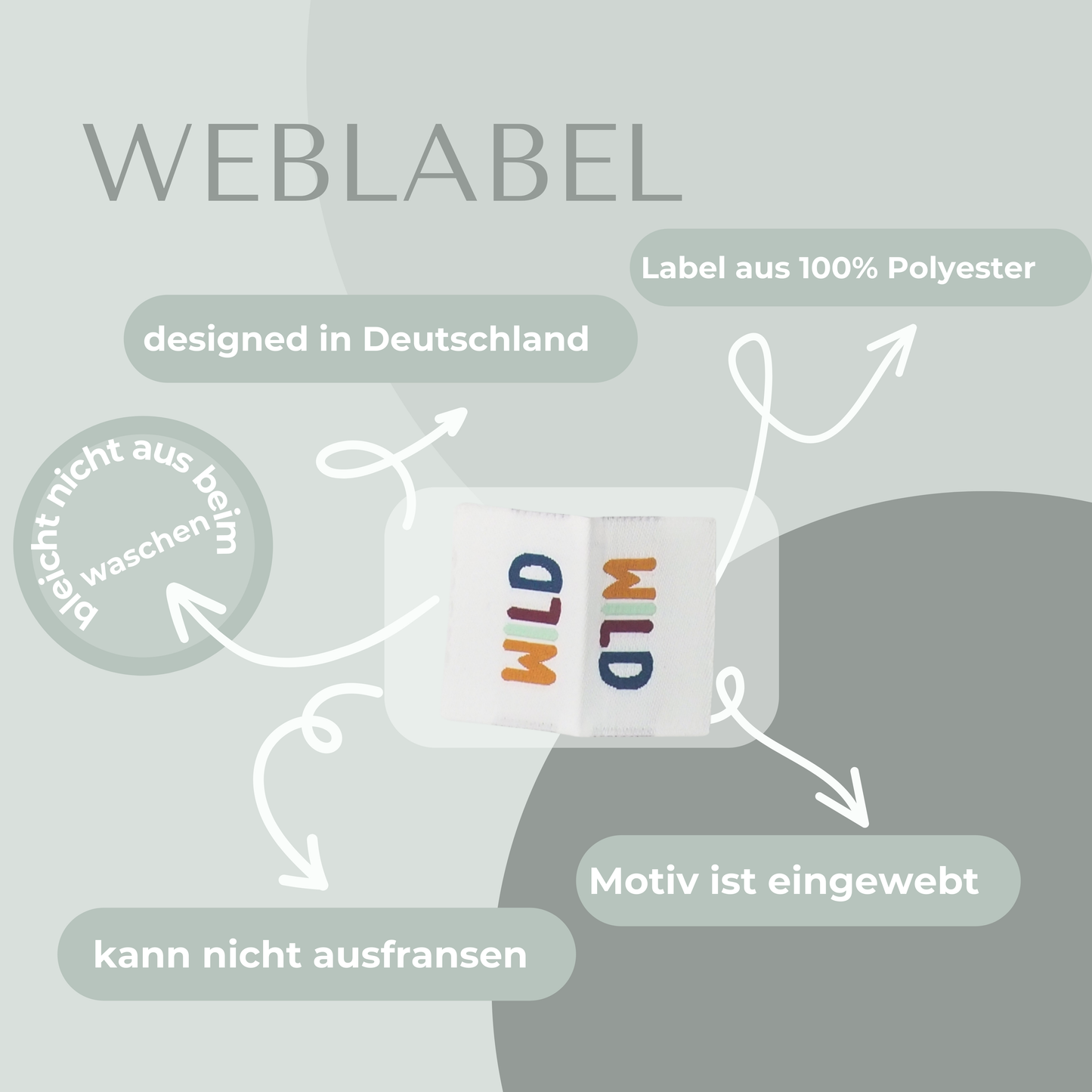 WILD Label gewebt Eigenproduktion