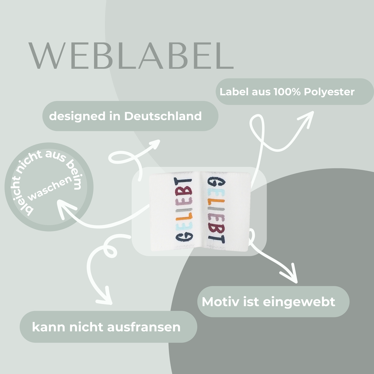 GELIEBT Label gewebt Eigenproduktion