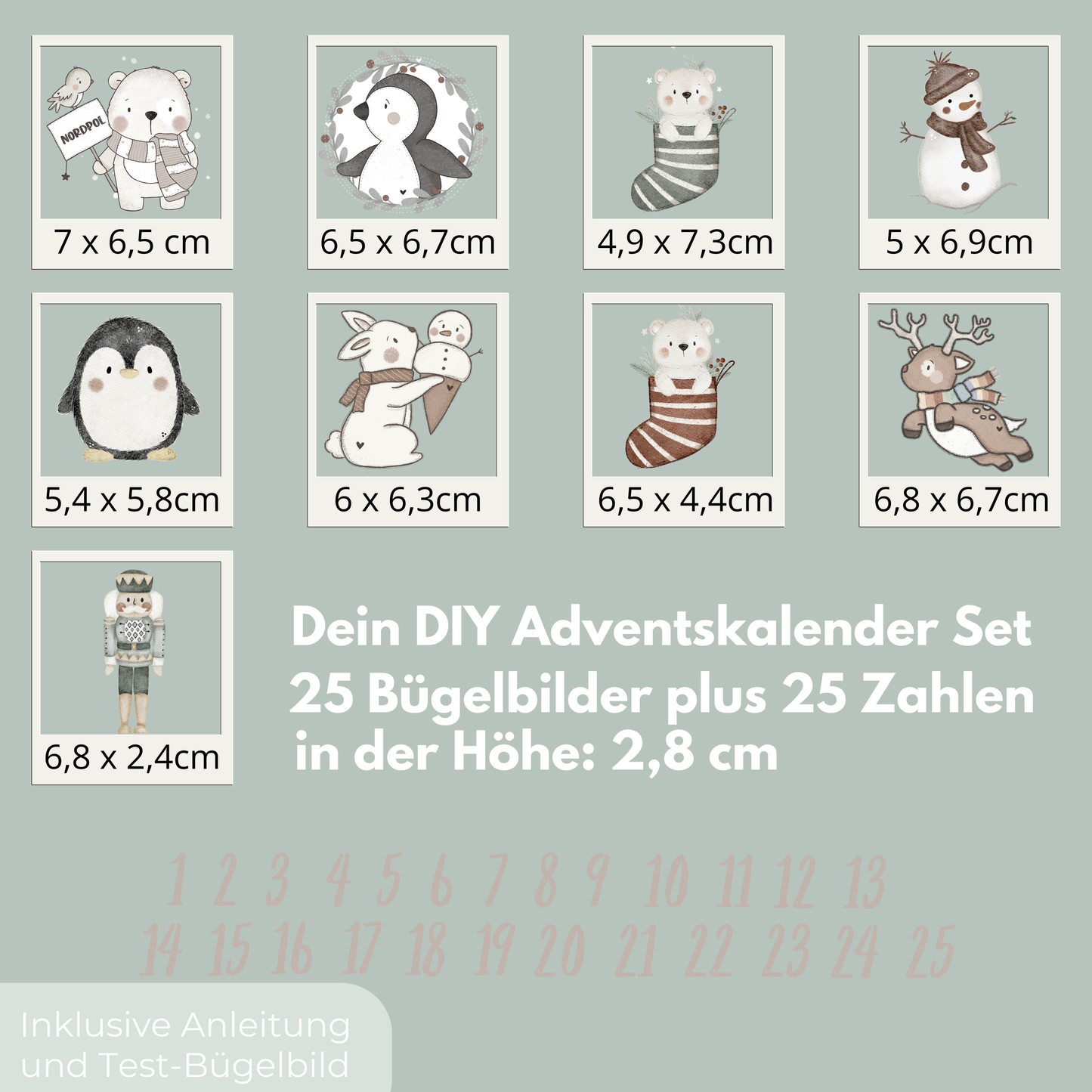 DIY Adventskalender VI Bügel-Bild Eigenproduktion