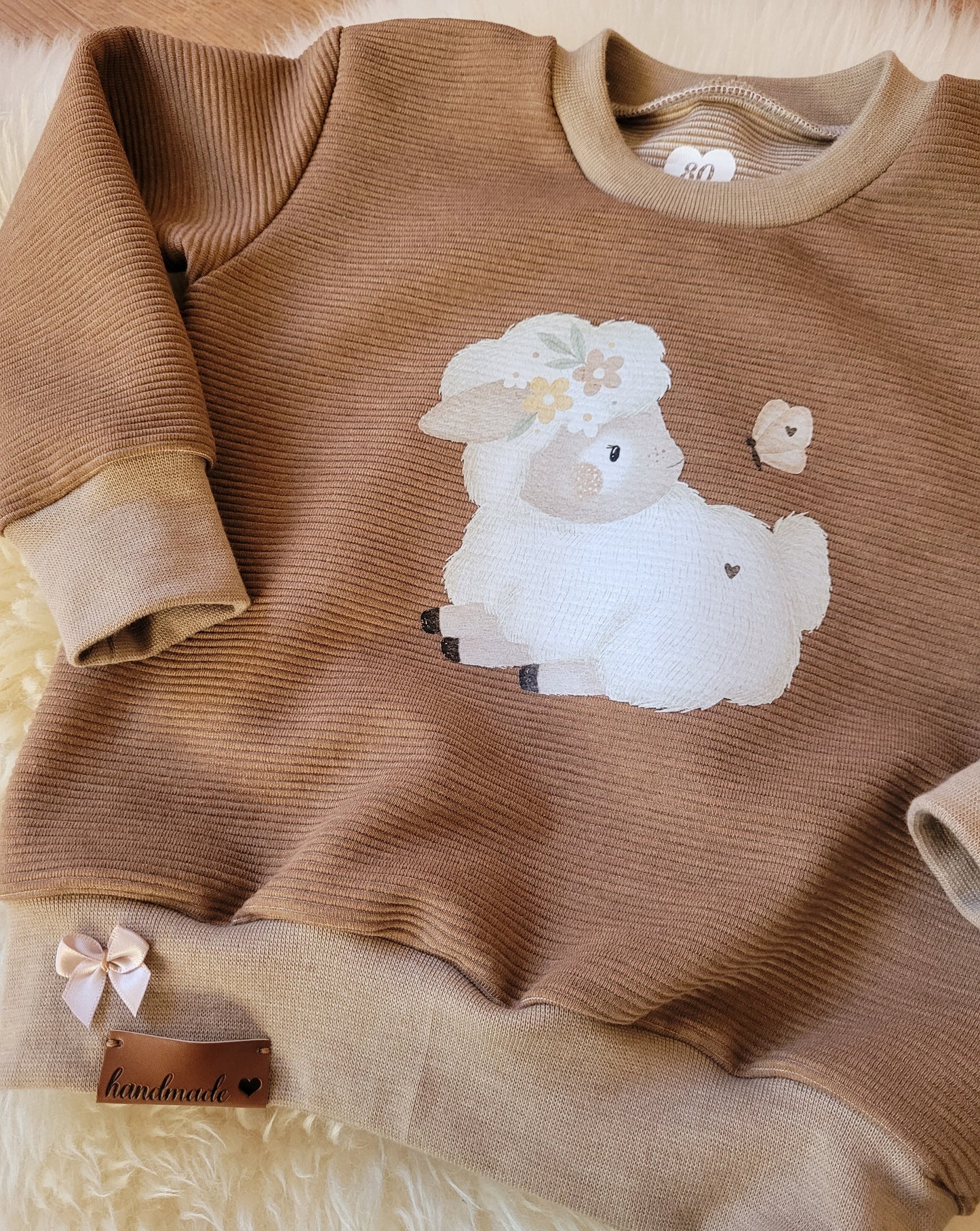 florales Schaf - Bügel-Bild Bügelbild Eigenproduktion