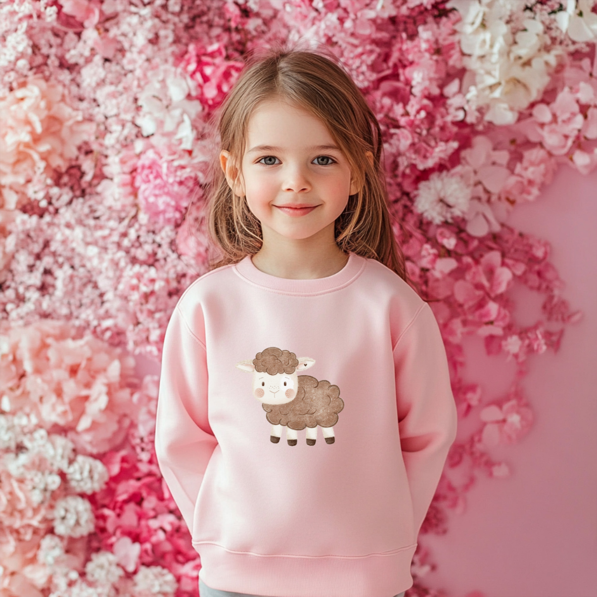 Schaf braun Mini- Bügel-Bild Bügelbild Eigenproduktion