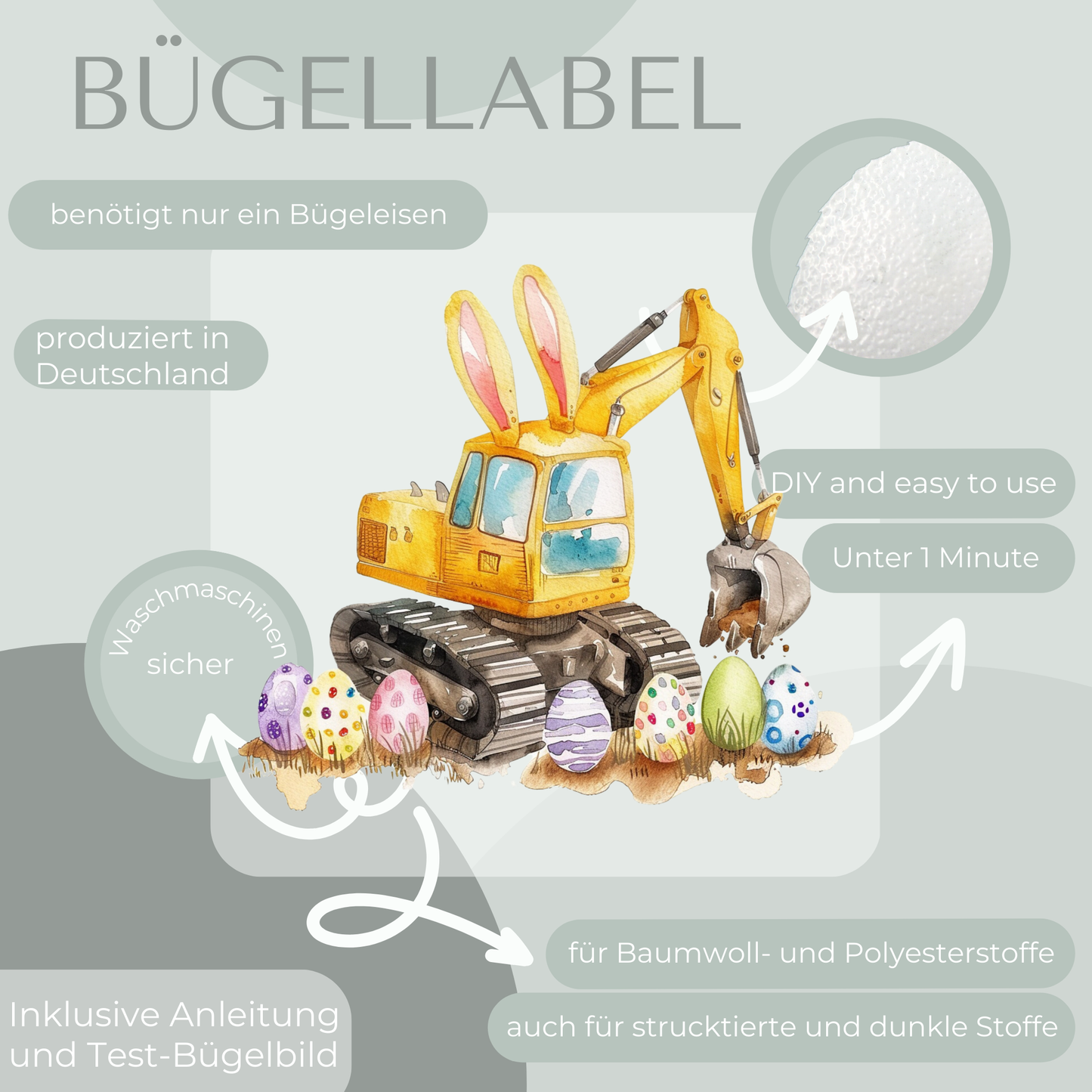 Oster Bagger - Bügel-Bild Bügelbild Eigenproduktion