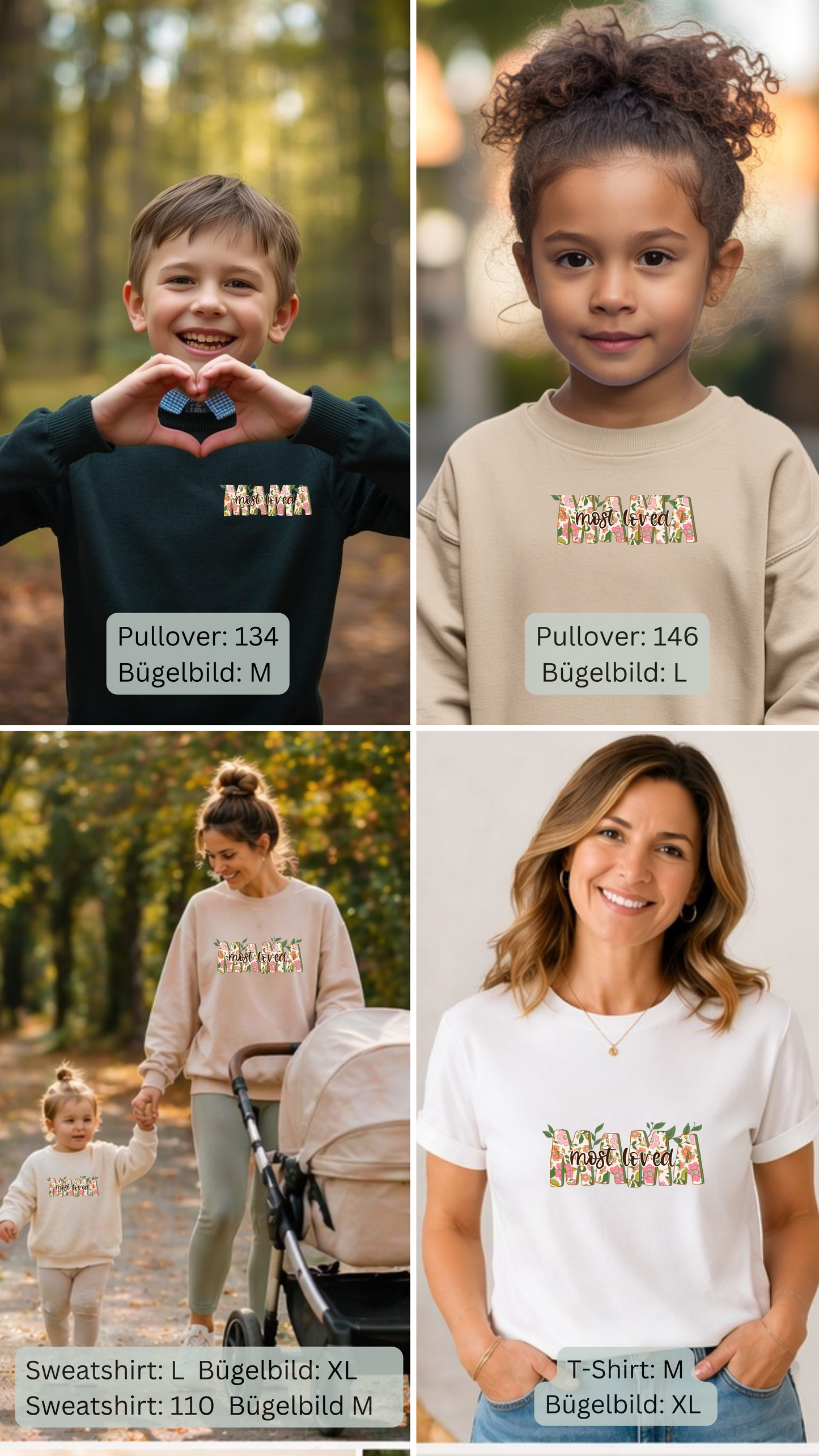 Mama most loved- Bügelbild Eigenproduktion