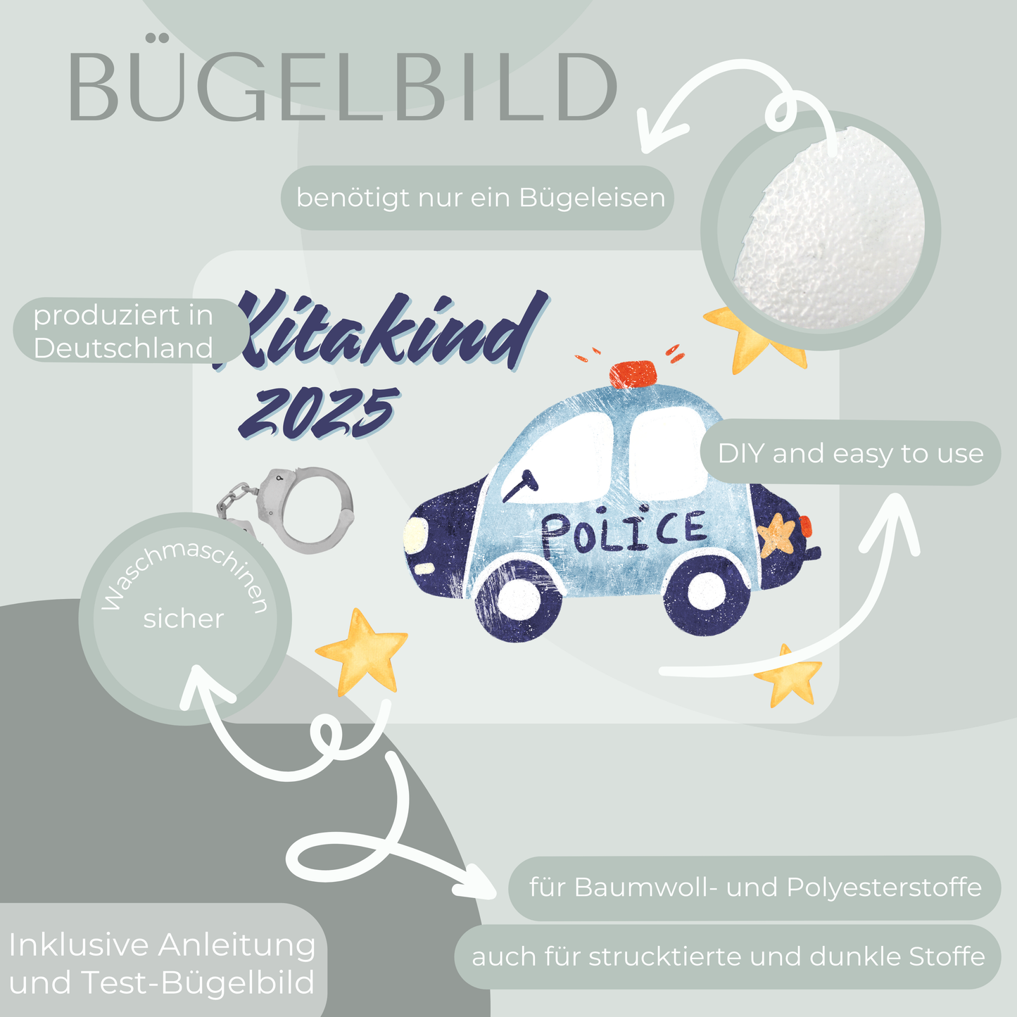 Bügelbild-Set Kitakind 2025 Polizei