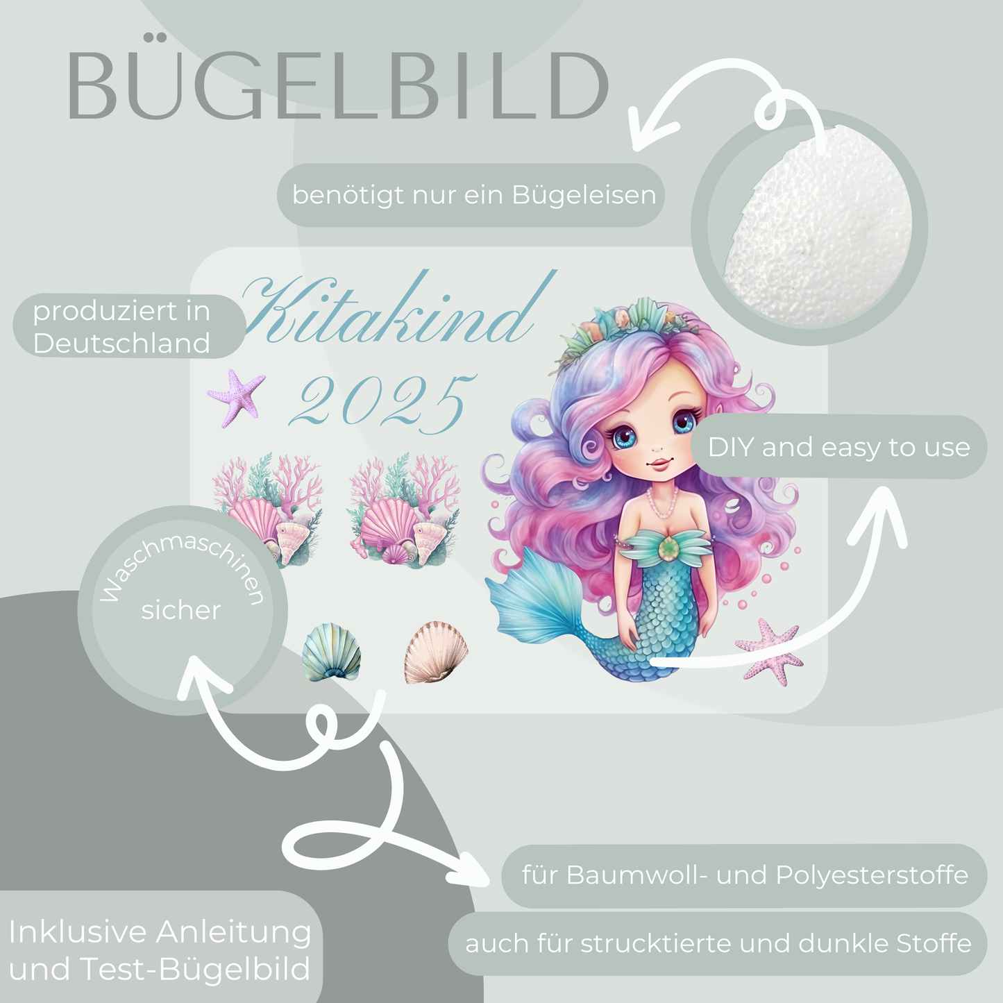 Bügelbild-Set Kitakind 2025 Meerjungfrau