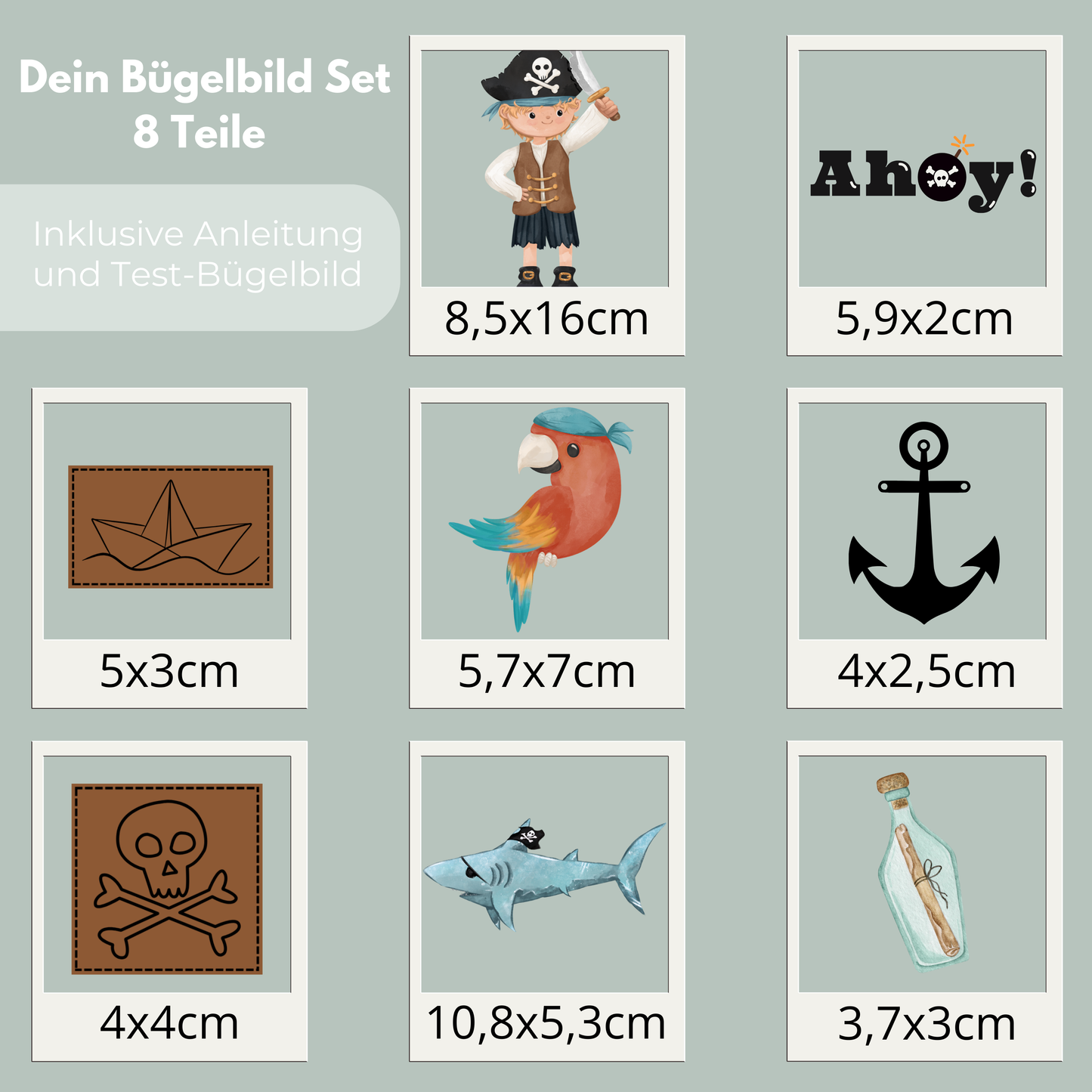 Piraten Set Bügelbild Eigenproduktion DIN A5