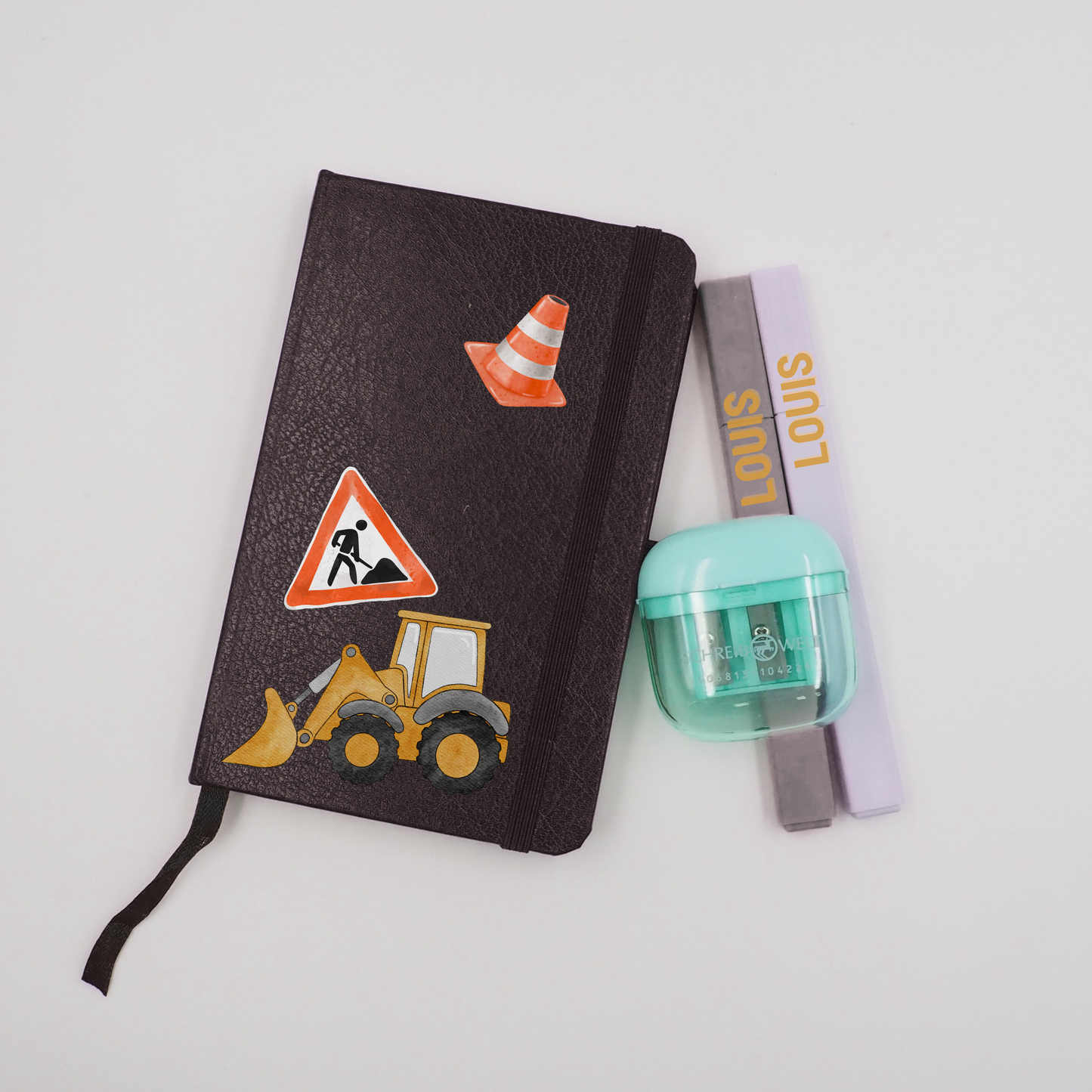 Baustelle Rub-On Sticker Set personalisierbar