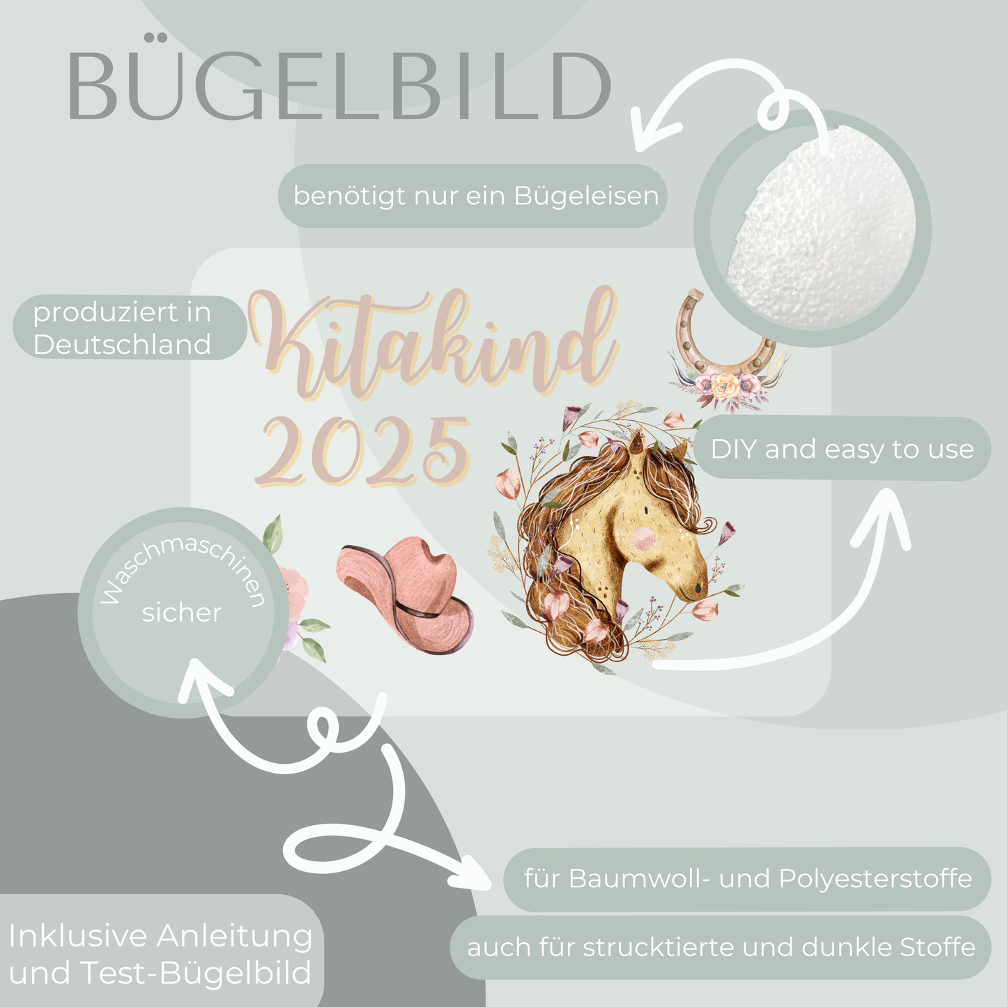 Bügelbild-Set Kitakind 2025 Pferd