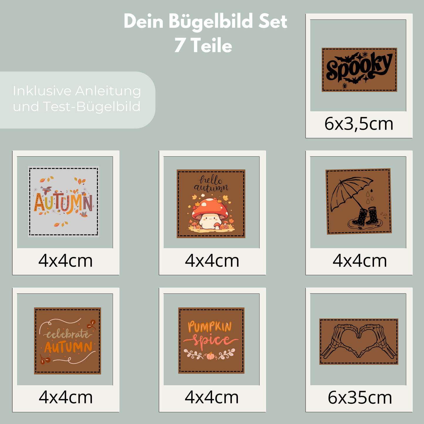 Spooky Autumn Vibes Set Bügel Label Eigenproduktion