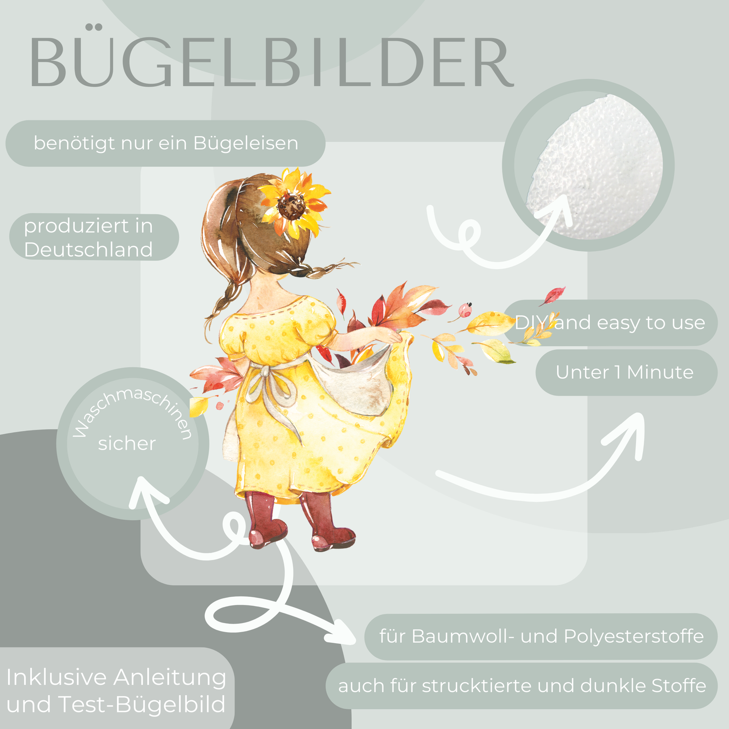 Mädchen im Herbstkleid Bügel-Bild Bügelbild Eigenproduktion