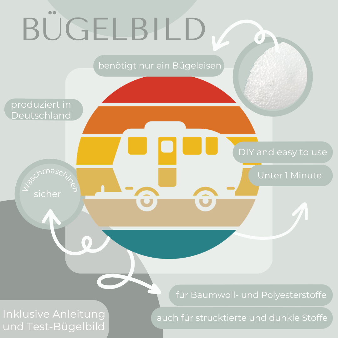 Camper Streifen Bügelbild Eigenproduktion