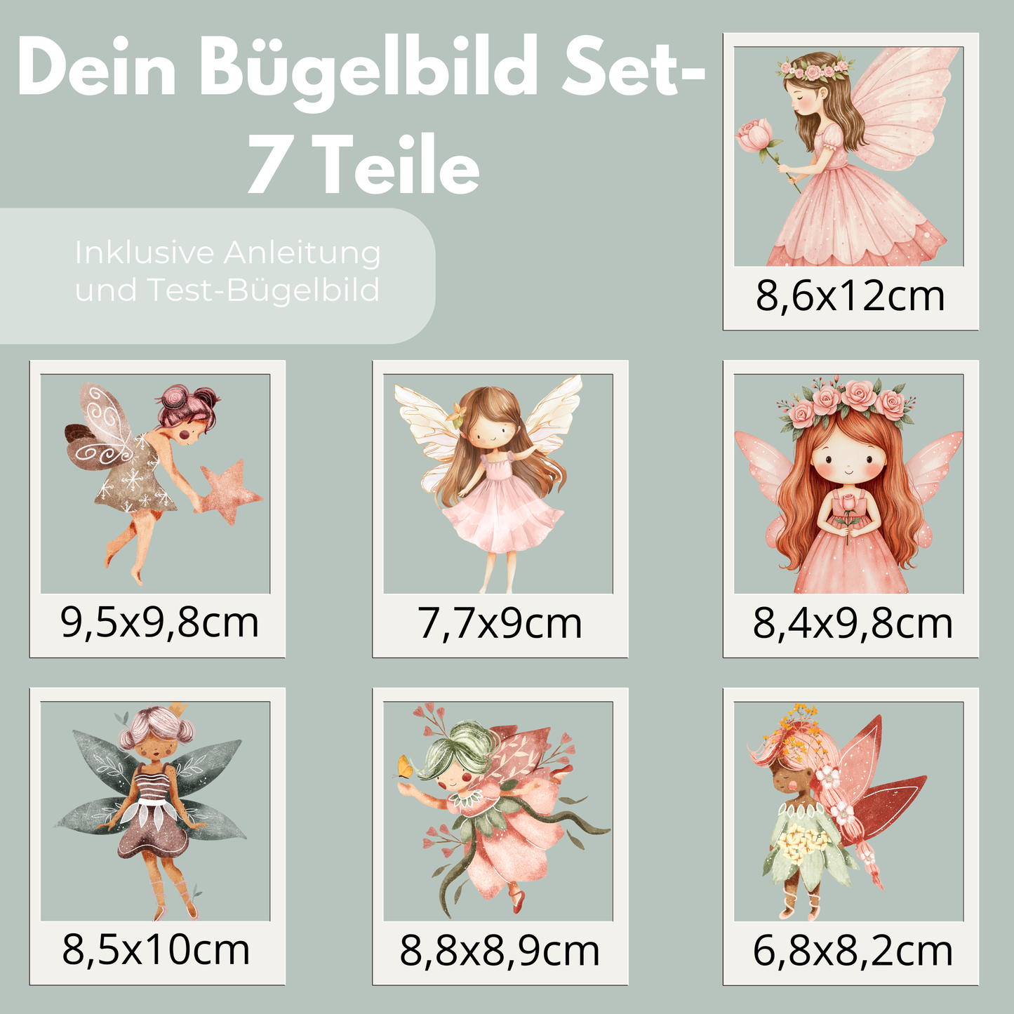 Fee Set Bügel-Bild Bügelbild Eigenproduktion DIN A4