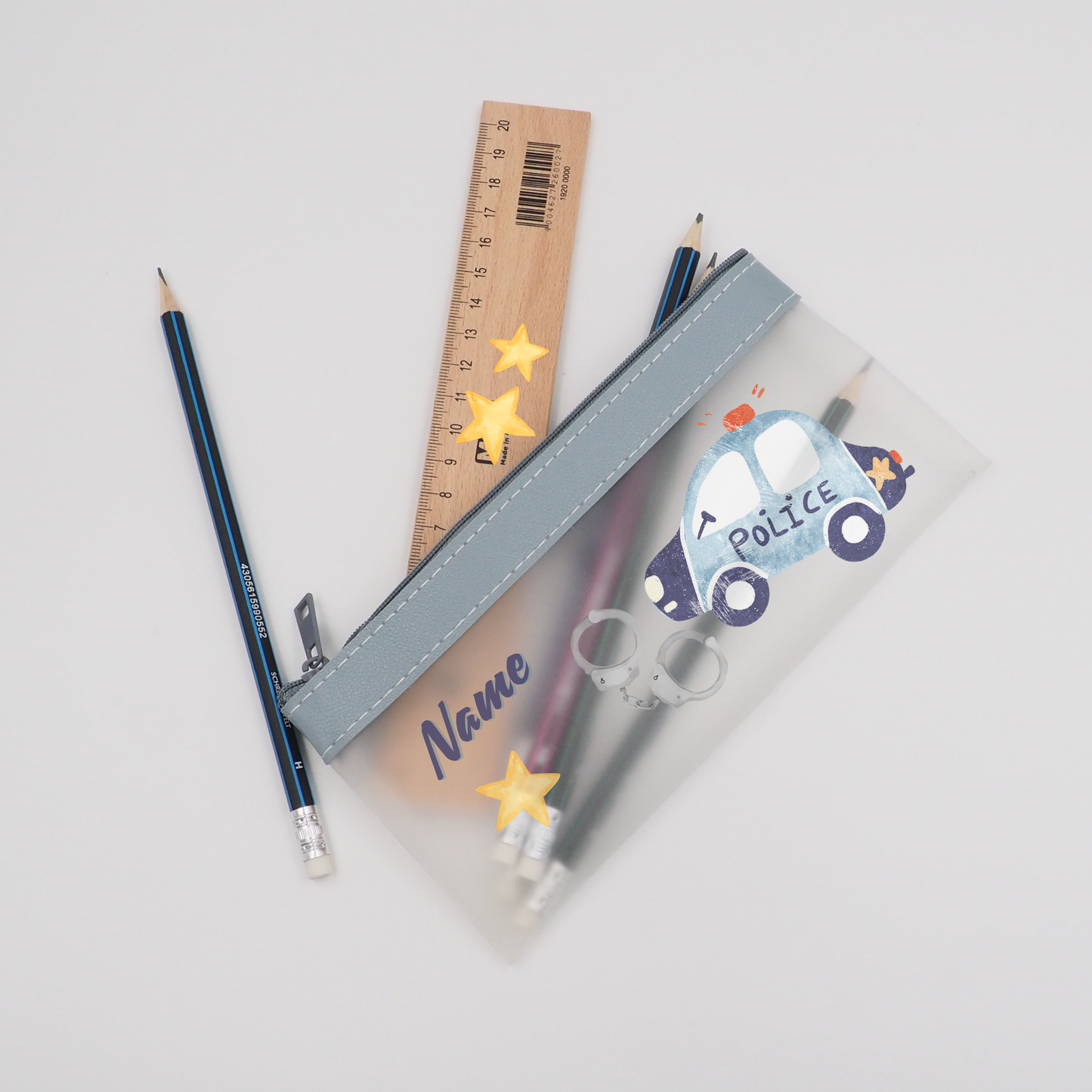 Polizei Rub-On Sticker Set personalisierbar