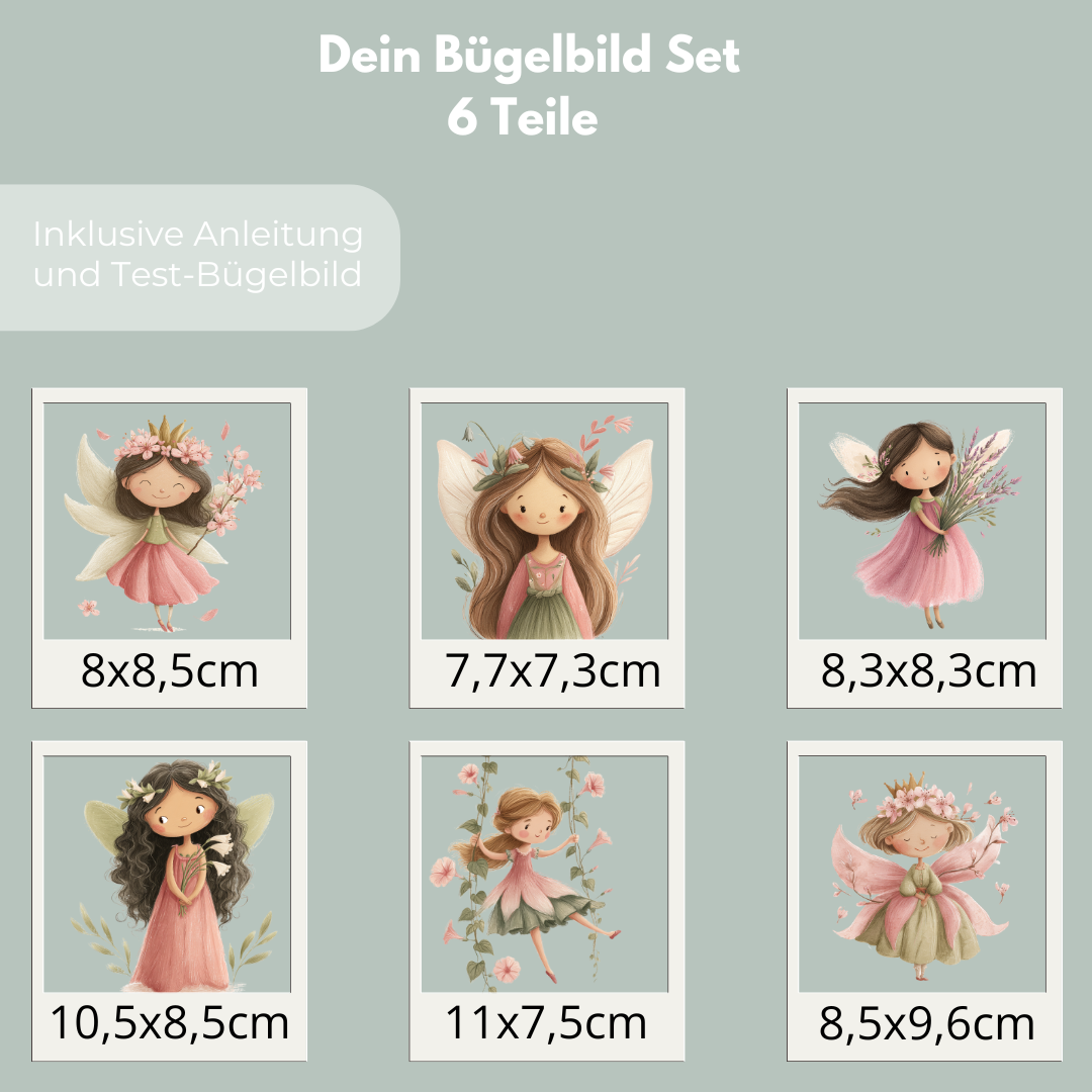 Waldfeen Set II Bügel-Bild Bügelbild Eigenproduktion DIN A4