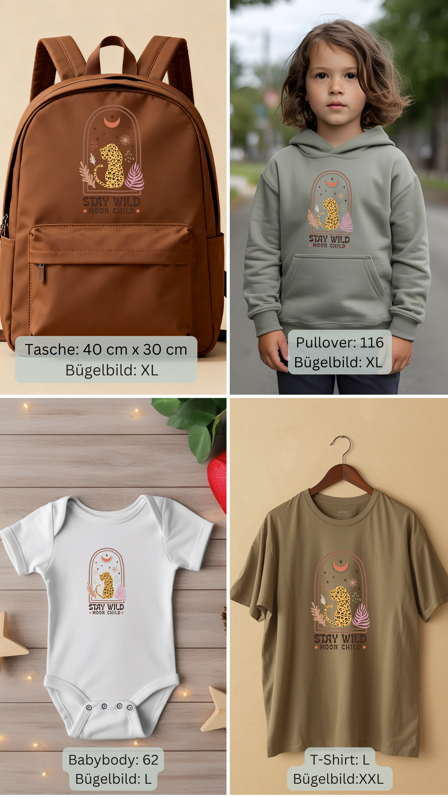 Stay Wild Moon Child- Bügelbild Eigenproduktion