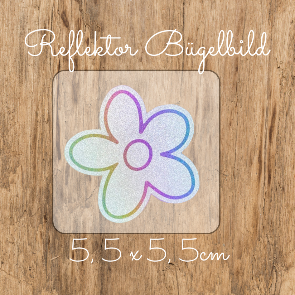 Blume Reflektor-Bügel Label Bügellabel Eigenproduktion