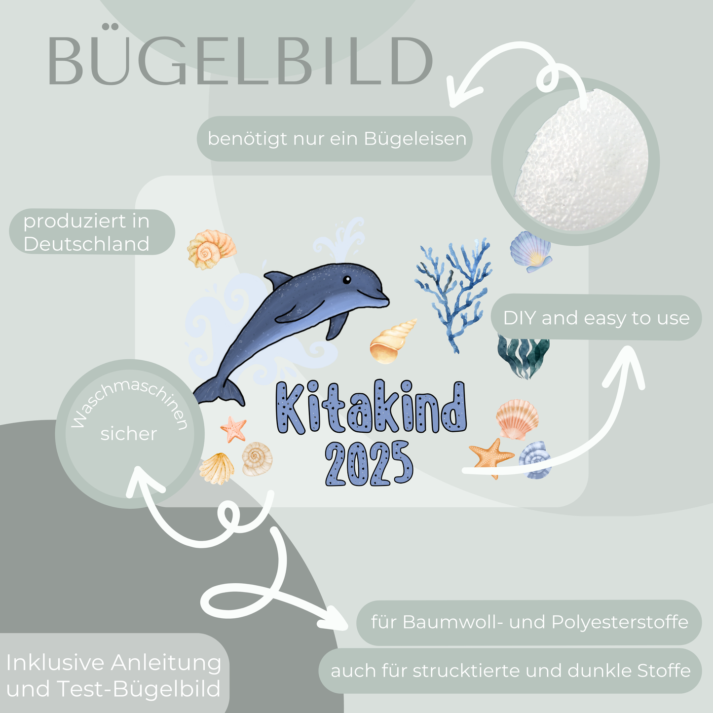 Bügelbild-Set Kitakind 2025 Delfin