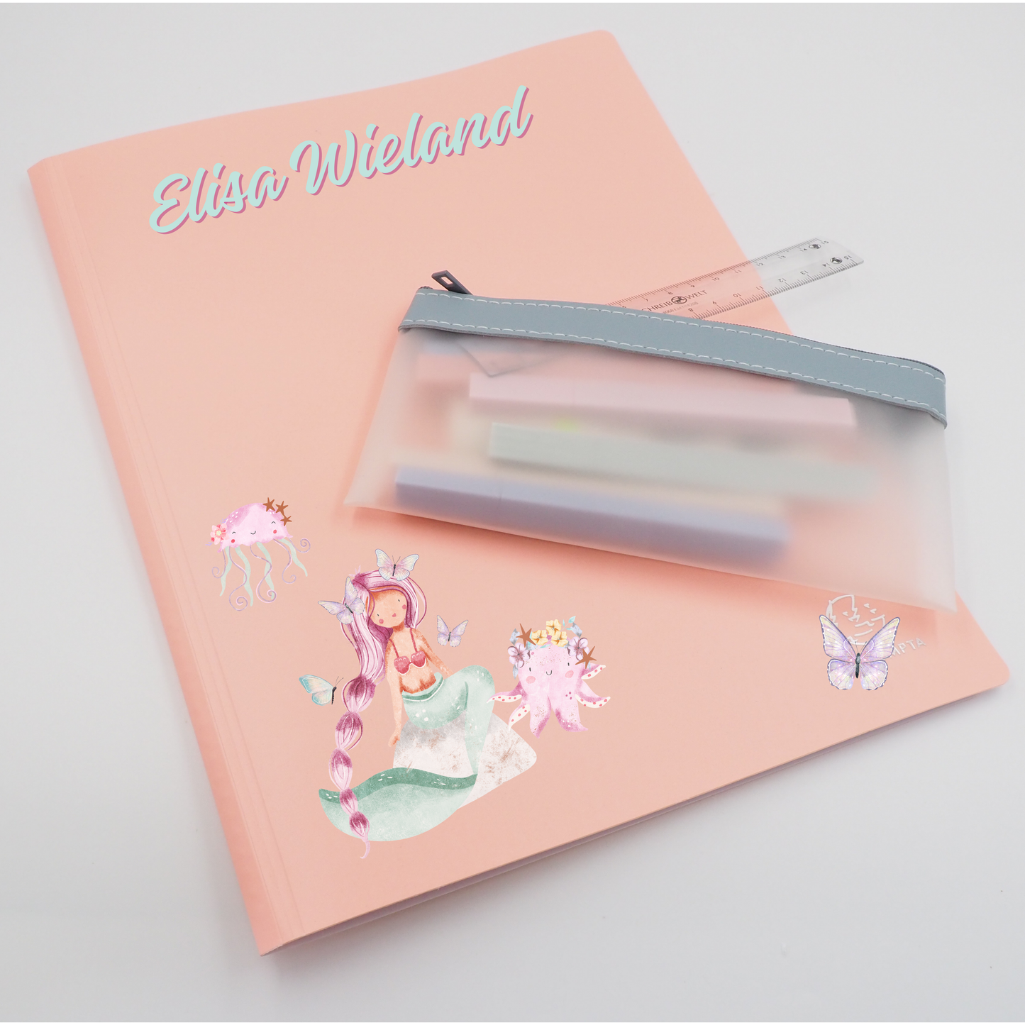 Meerjungfrau II Rub-On Sticker Set personalisierbar