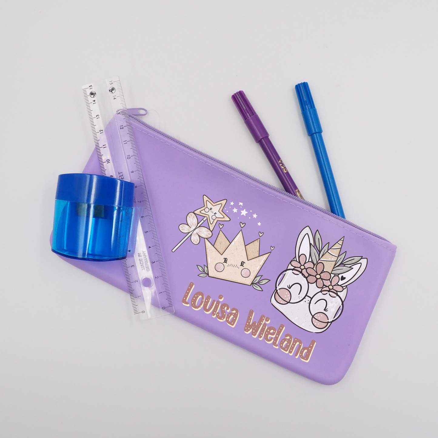 Einhorn Rub-On Sticker Set personalisierbar