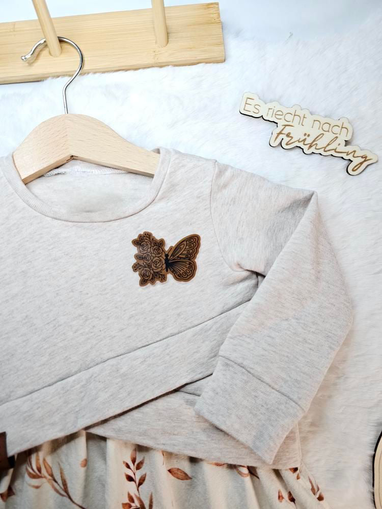 Schmetterling Kunstlederlabel Kunstleder Label Eigenproduktion