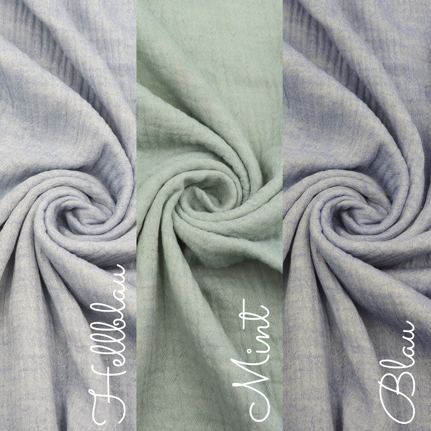 Musselin Uni meliert Double Gauze - Mint