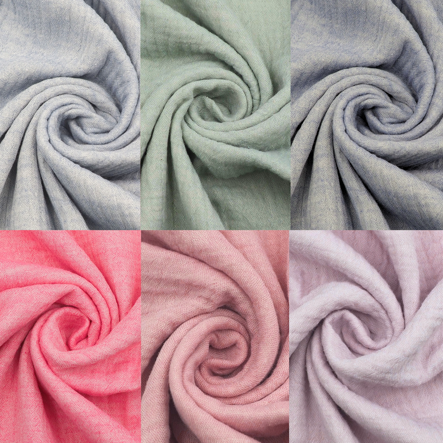 Musselin Uni meliert Double Gauze - Hellblau