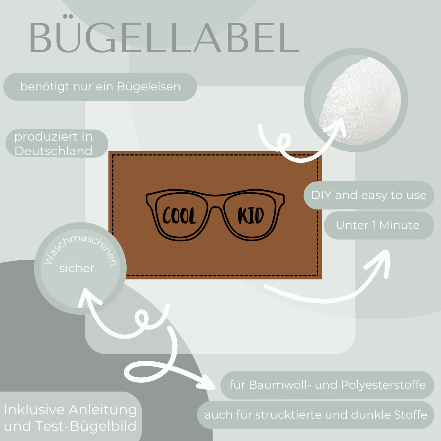 Cool kid Bügel Label Bügellabel Eigenproduktion
