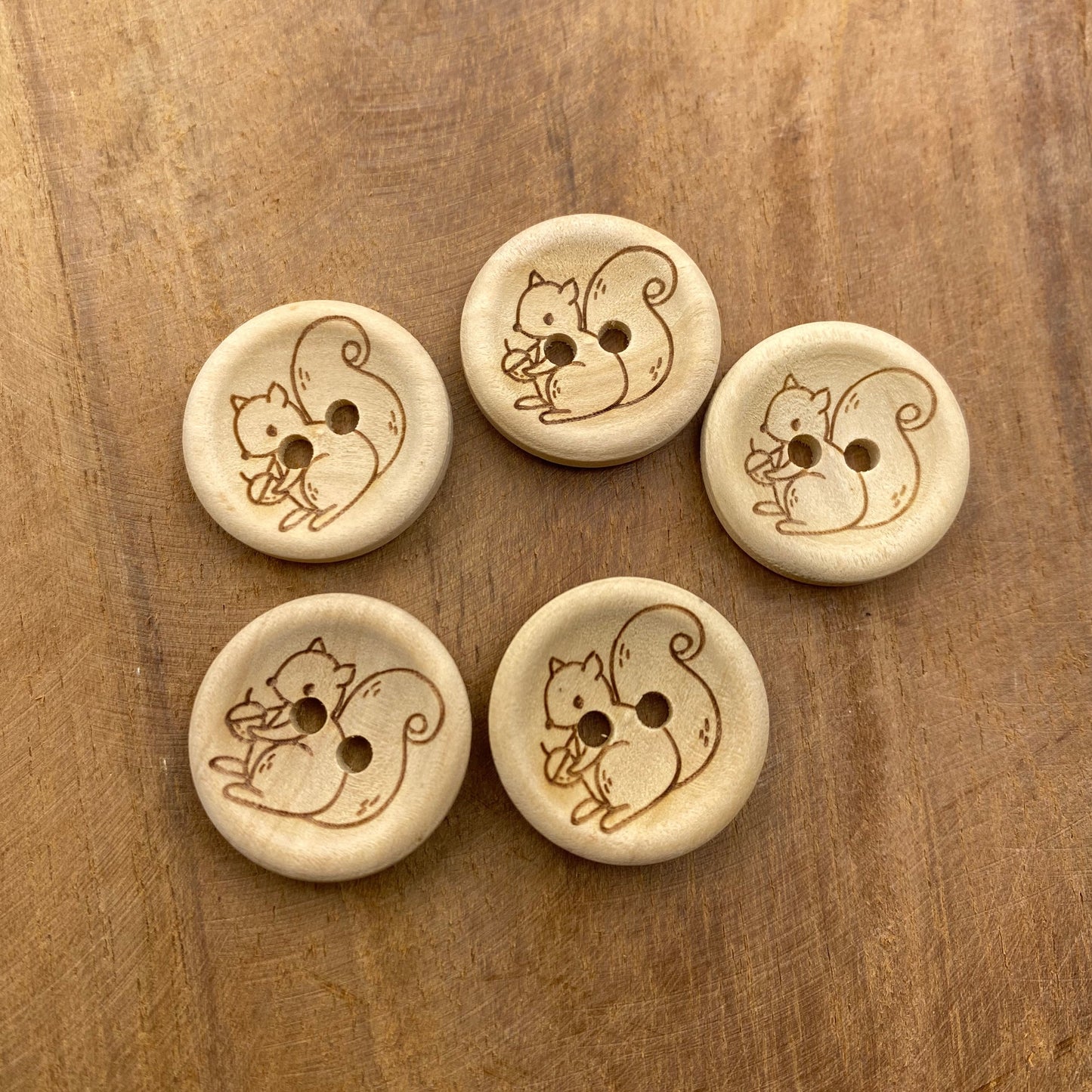 Eigenproduktion Holzknopf Eichhörnchen 20mm