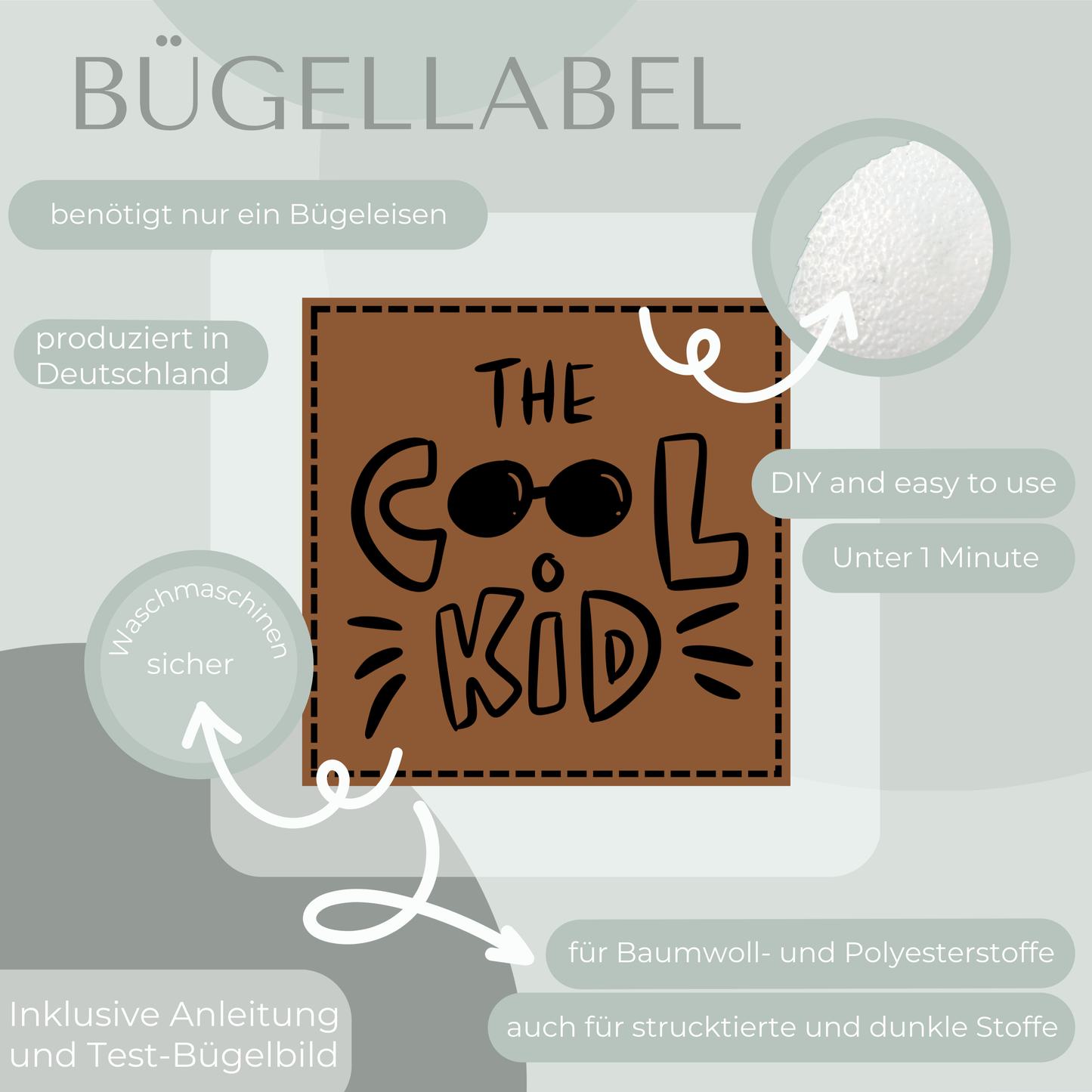The cool Kid Bügel Label Bügellabel Eigenproduktion