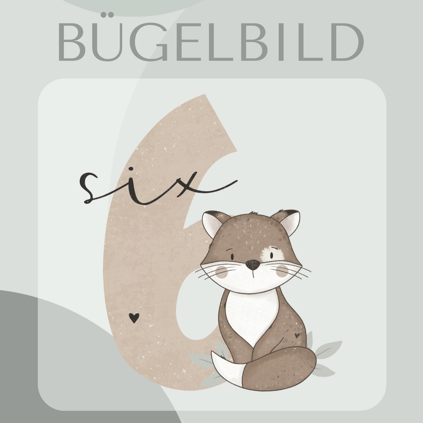 Bügelbils Geburtstagszahl 6 mit Fuchs