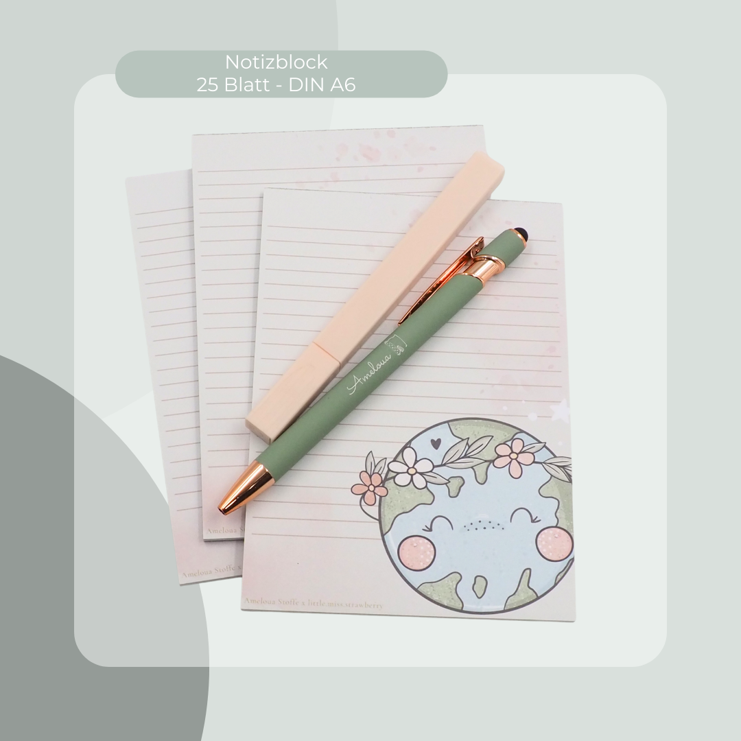 Notizblock DINA6 - Floral Globe