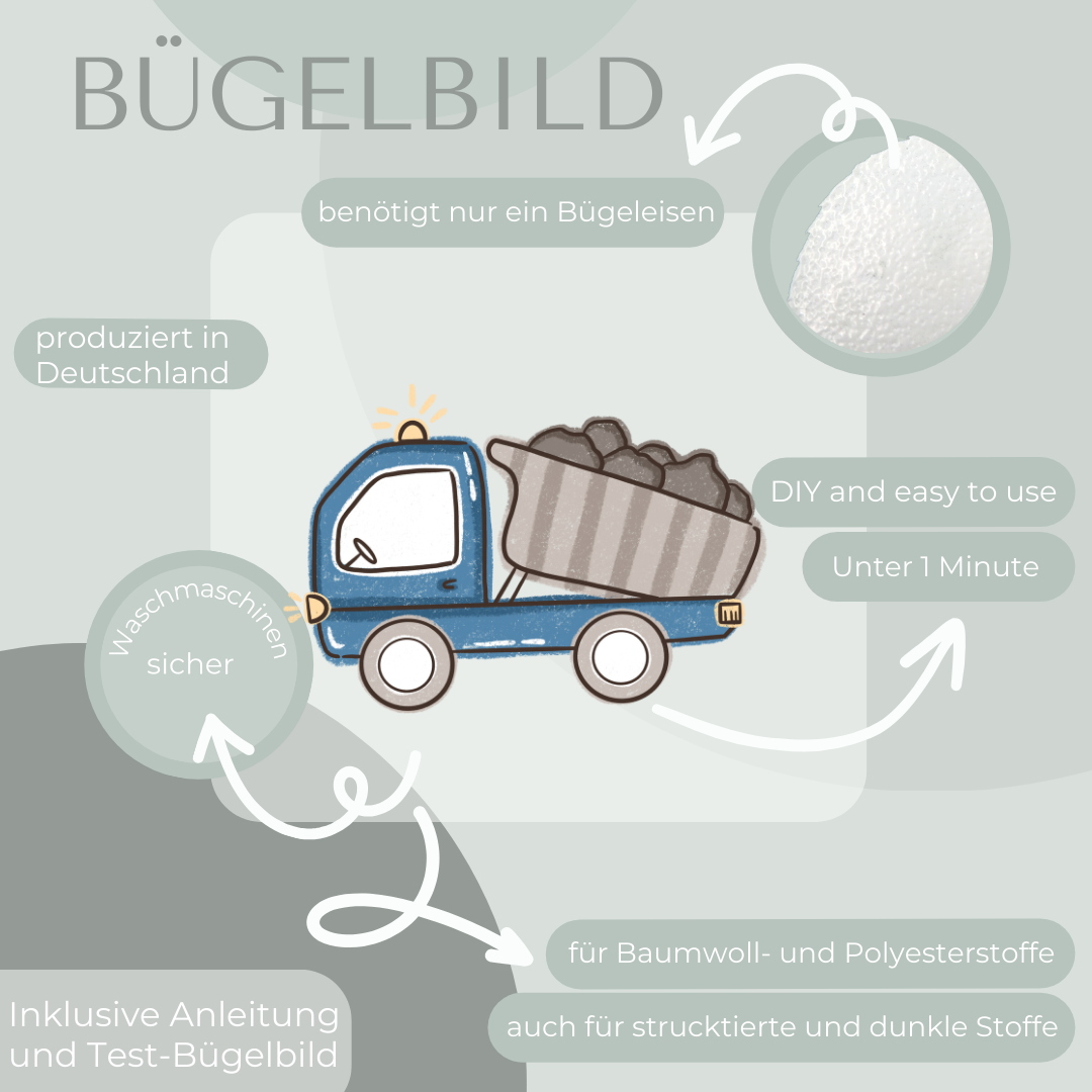 Kipplaster blau - Bügelbild Eigenproduktion