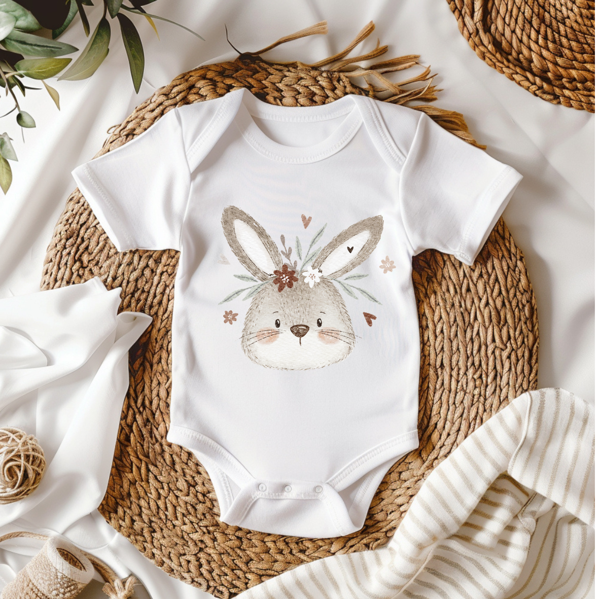 Hase grau - Bügel-Bild Bügelbild Eigenproduktion