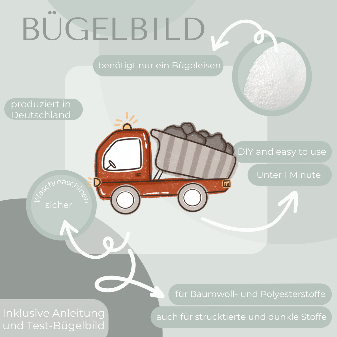 Kipplaster rot - Bügelbild Eigenproduktion