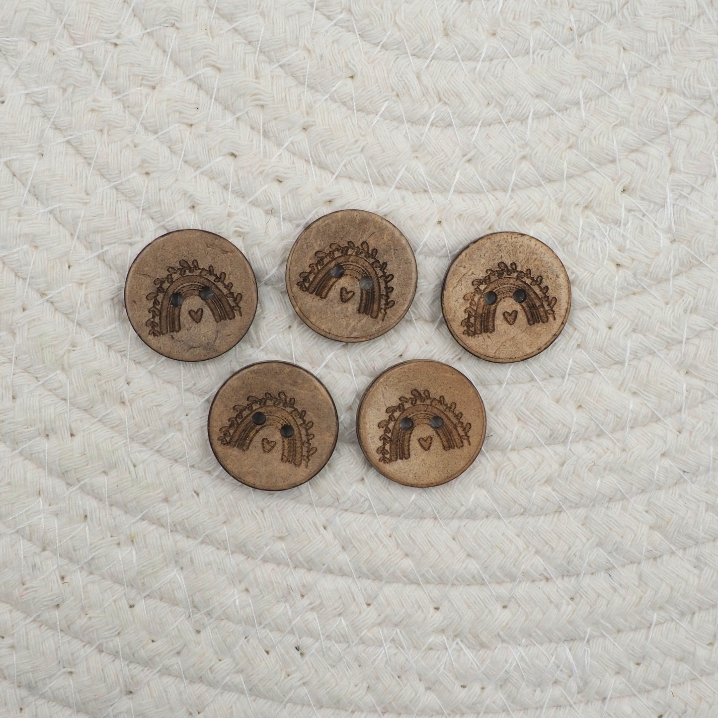 Eigenproduktion Kokosknopf Regenbogen 20mm