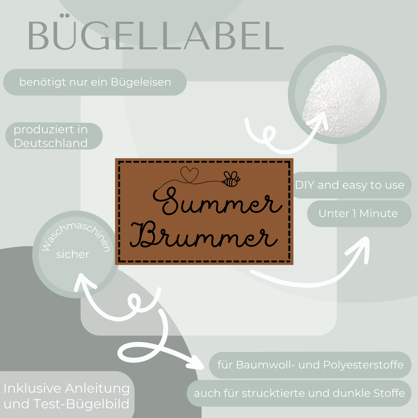 Summer Brummer Bügel Label Bügellabel Eigenproduktion