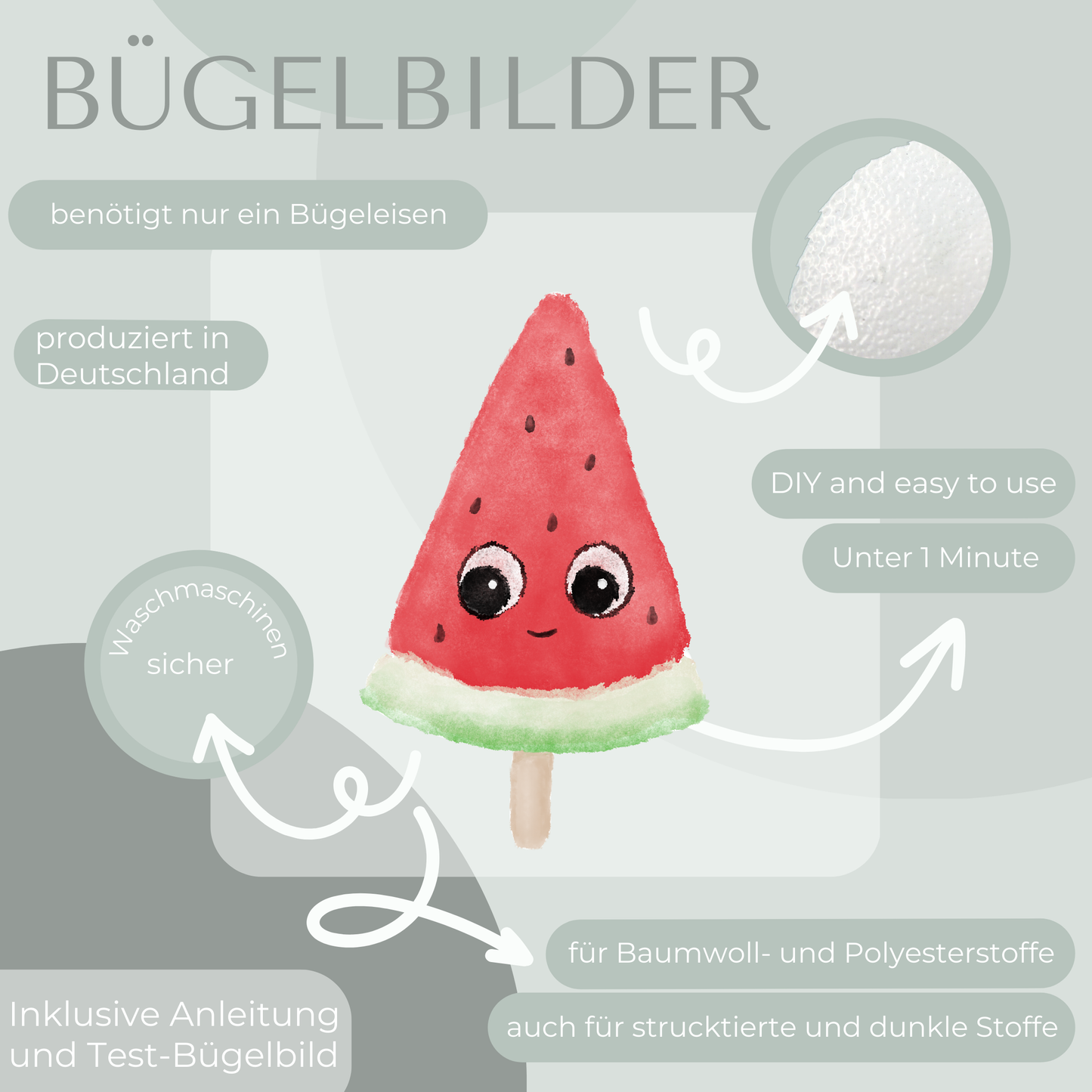 Melone Bügel-Bild Bügelbild Eigenproduktion
