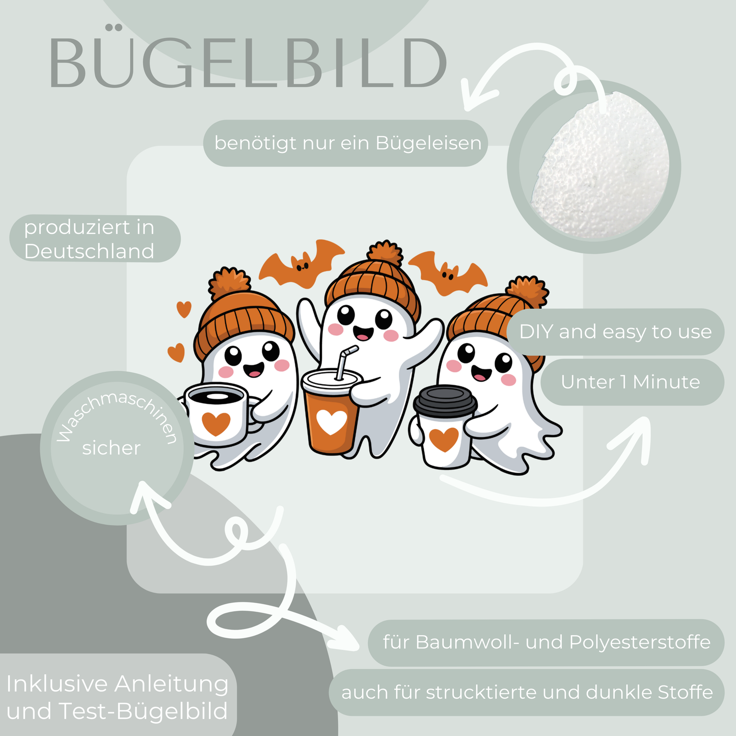 Ghost Coffee Vibes - Bügelbild Eigenproduktion