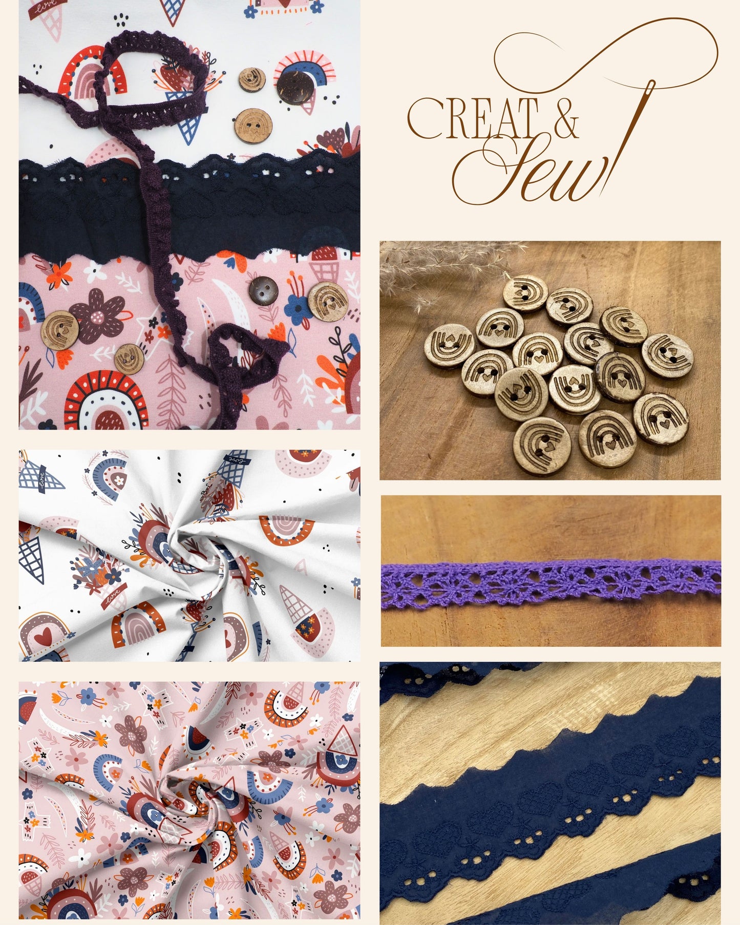 Kokosknopf Regenbogen 15mm