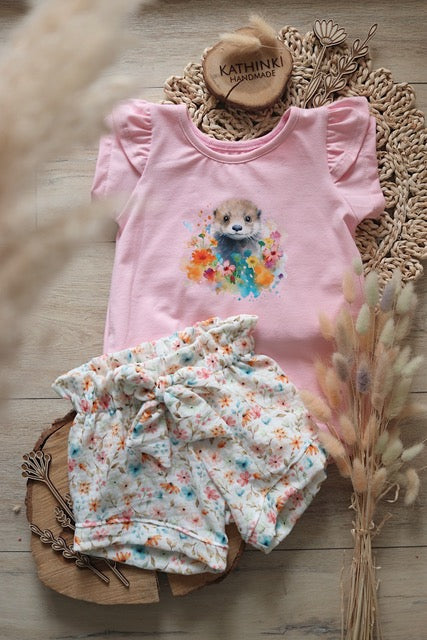 floraler Otter Bügel-Bild Bügelbild Eigenproduktion