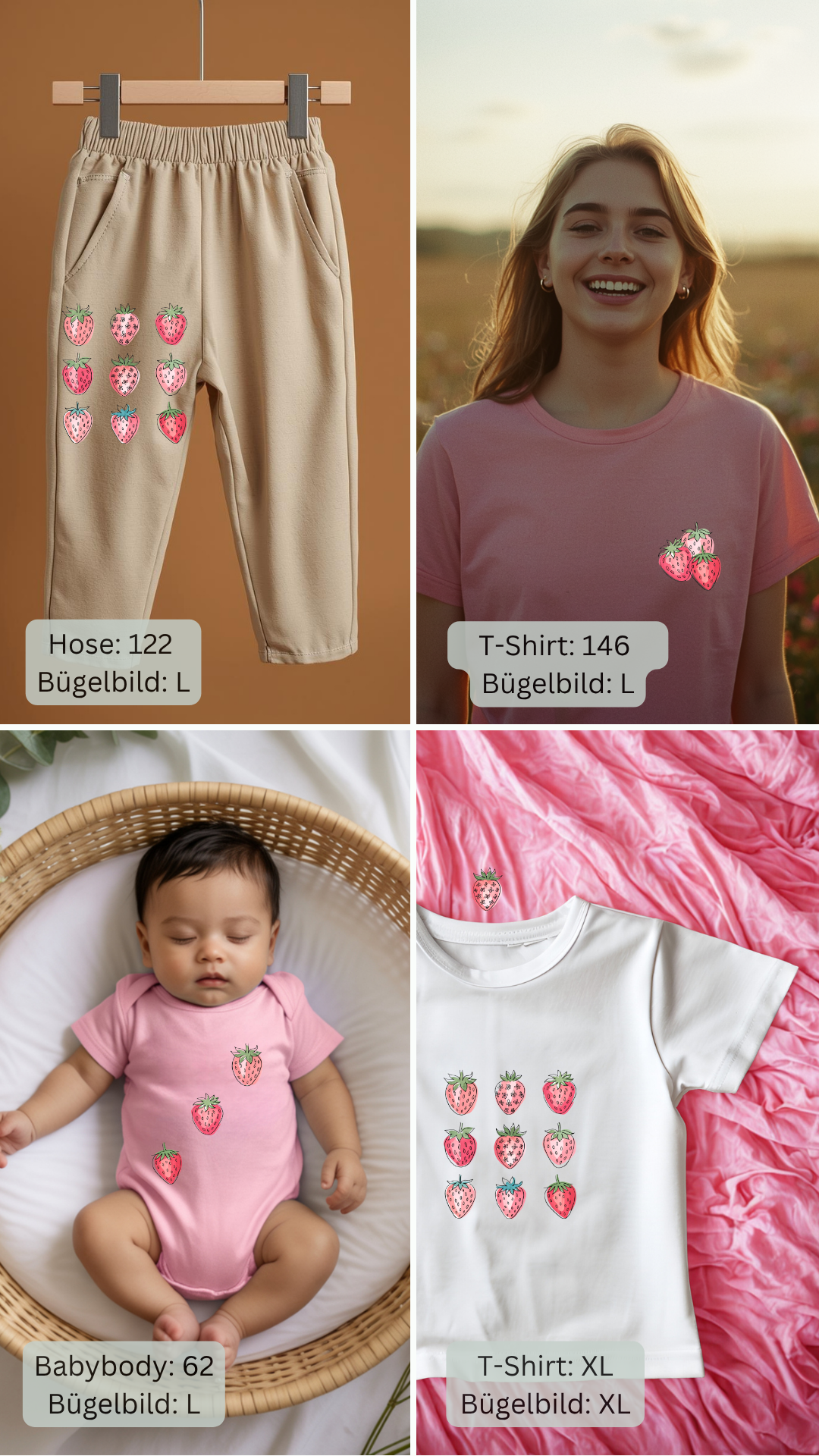 Erdbeeren Bügelbild Eigenproduktion